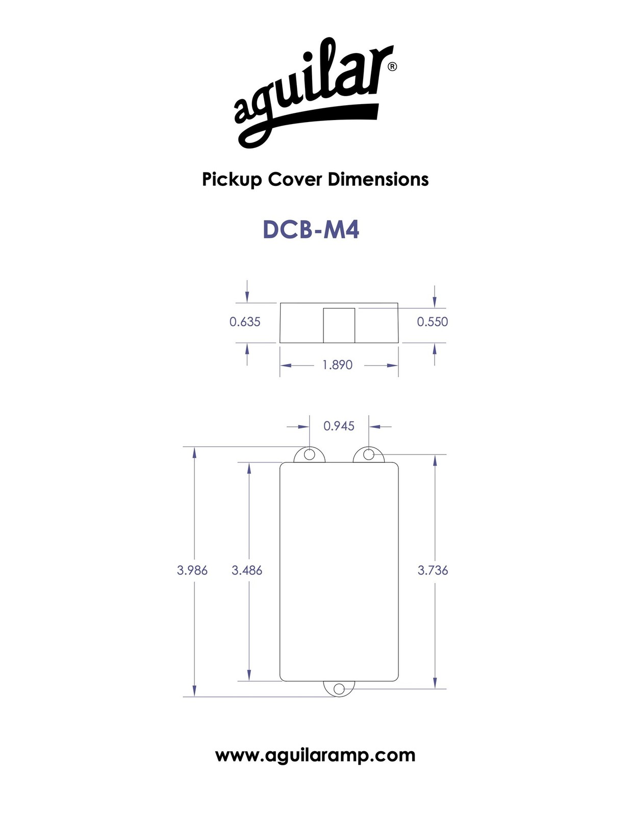 Aguilar DCB-4M 4-String Dual Ceramic Bar Music Man Style Pickup (DCB-M4)