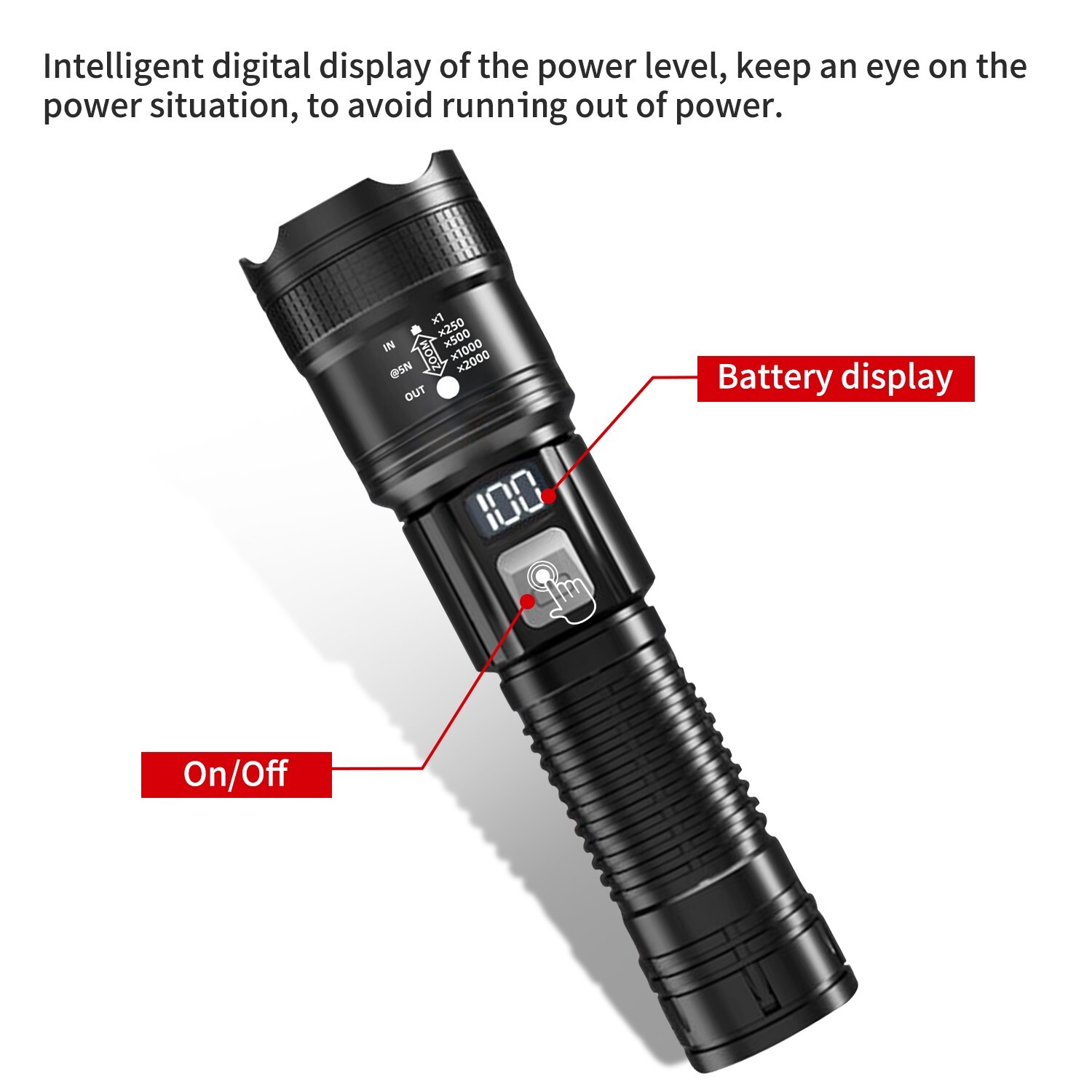 Multifunction Super Bright LED Tactical Flashlight Rechargeable LED Work Light