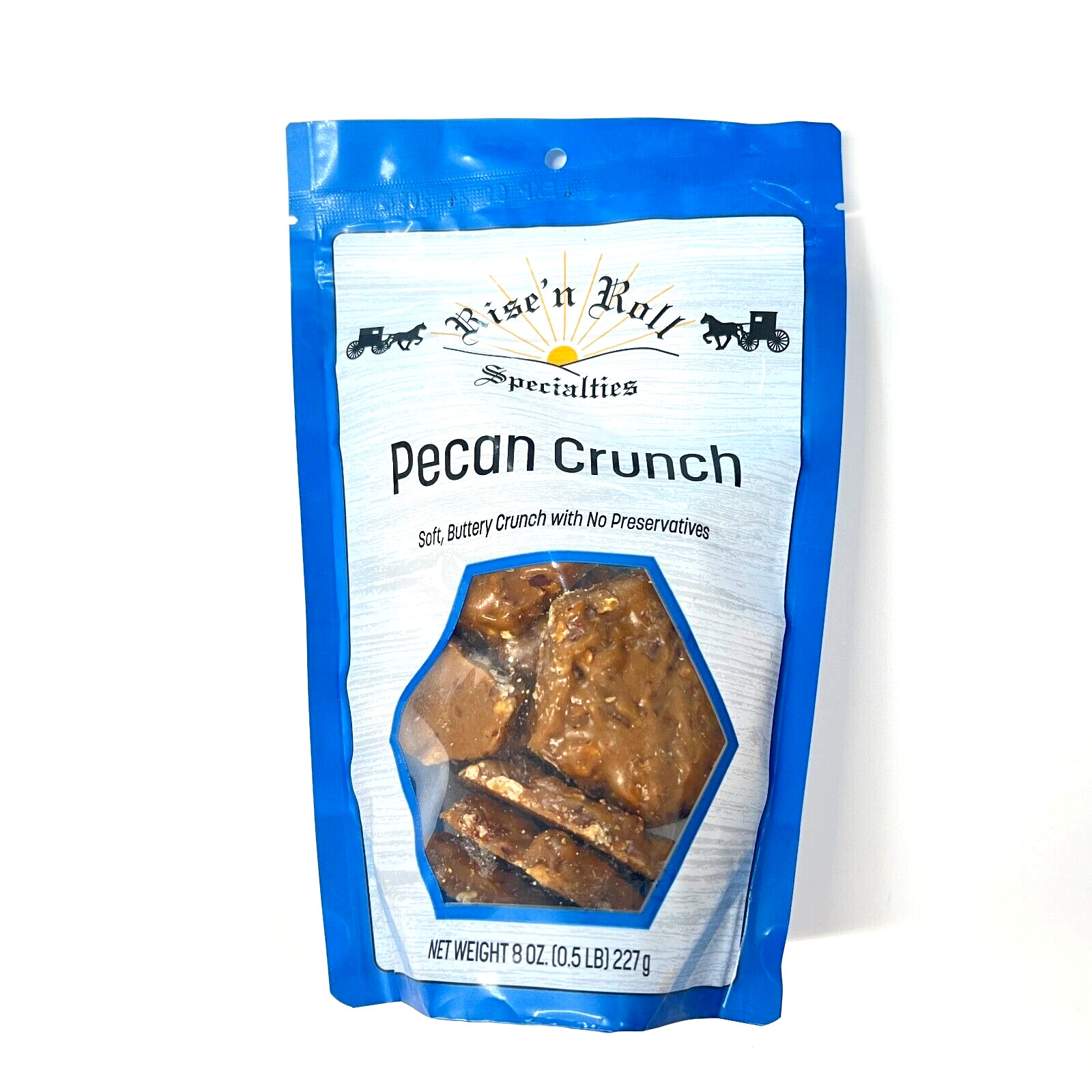 Rise'n Roll Amish Bakery Pecan Crunch 8oz Bag Middlebury, Indiana