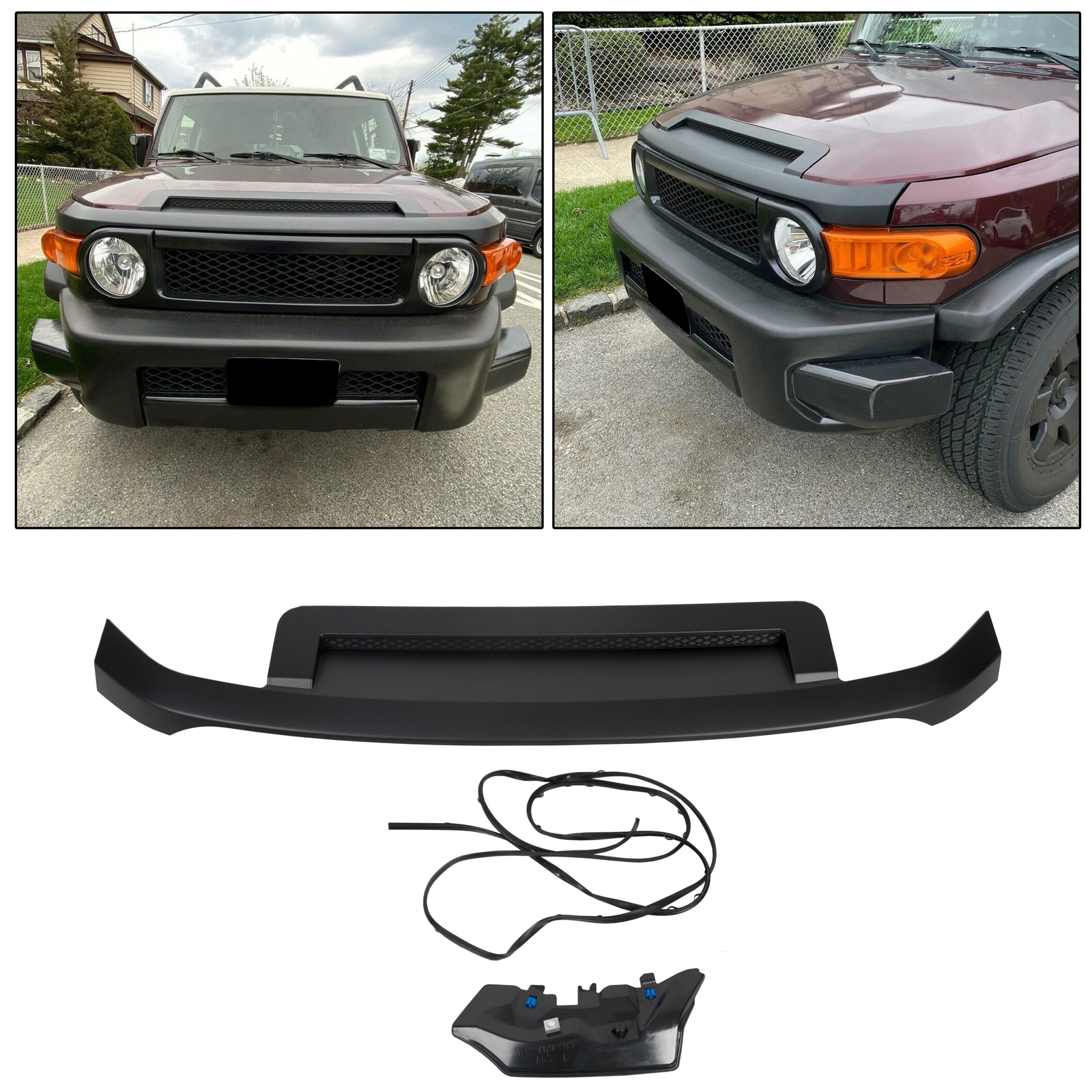 For 2007-2014 Toyota FJ Cruiser Black Painted Hood Molding Trim Moulding New