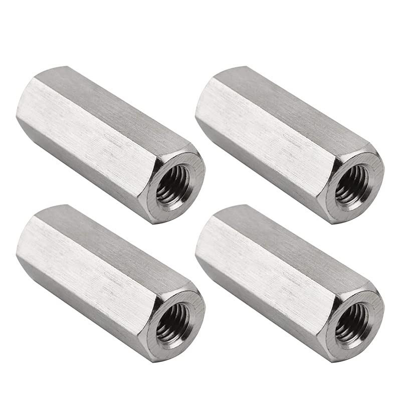 Pack Of4 M10 X 1.5-Pitch 45Mm Length Hex Width17Mm Metric Hex Coupling Nut 304 S