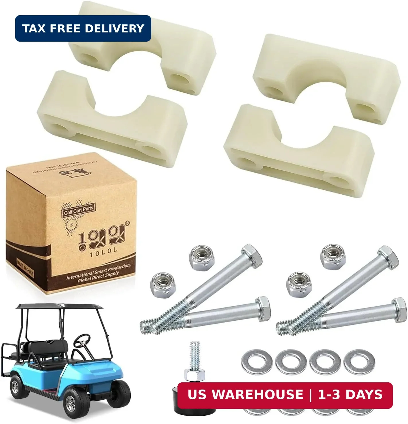 Golf Cart Brake Block Mounting Set for Club Car DS & Carryall 1981-Up - Co