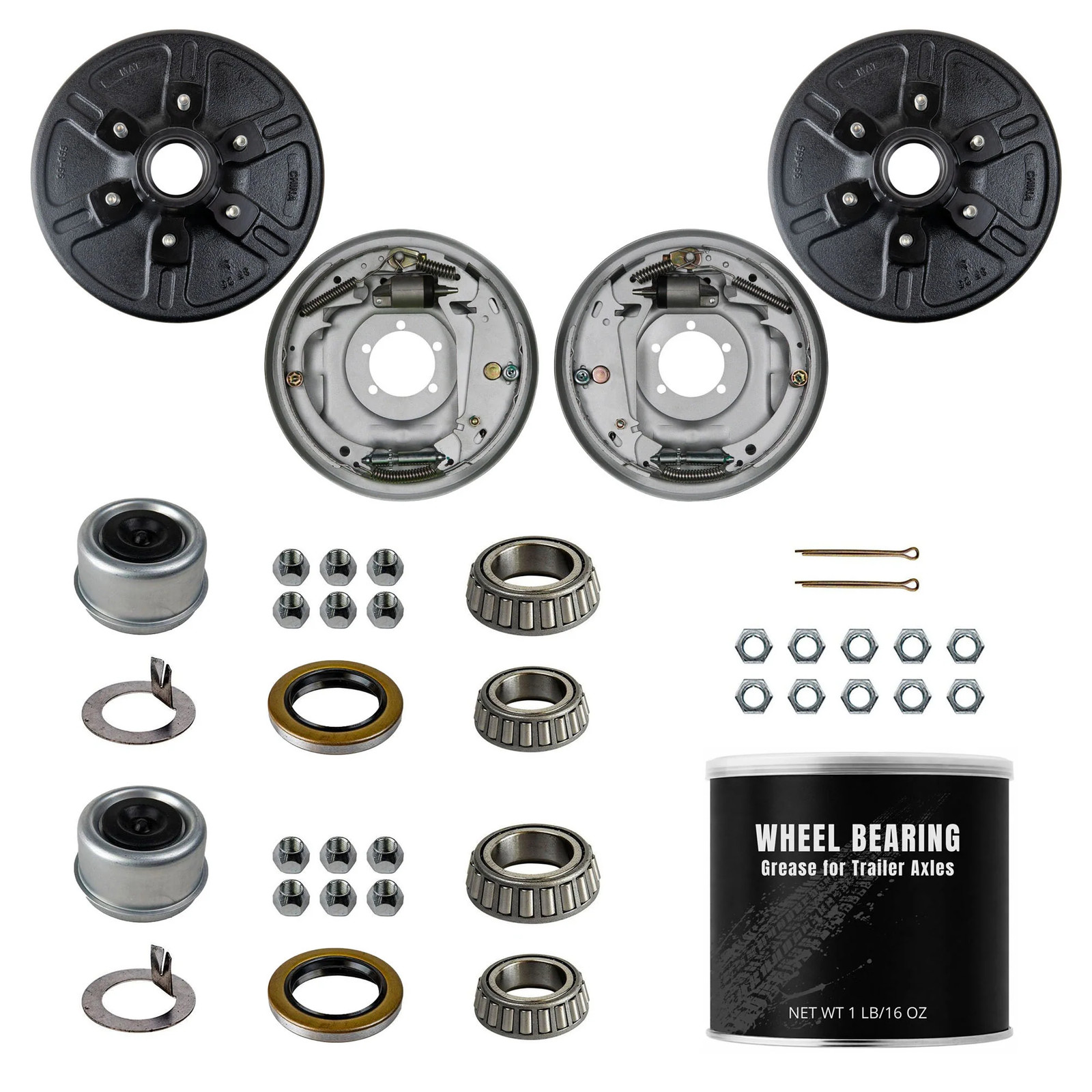 6K Trailer Hydraulic Brake Drum Package 12x2 Left Right LH RH Complete Kit