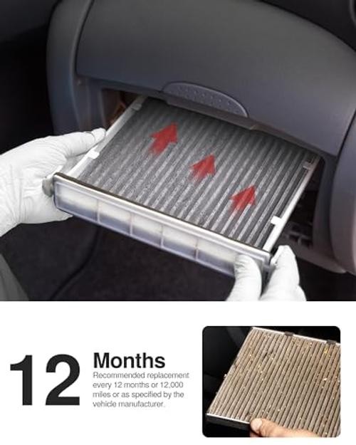 Cabin Air Filter with Activated Carbon, Replacement for CF2820, Compatible 1