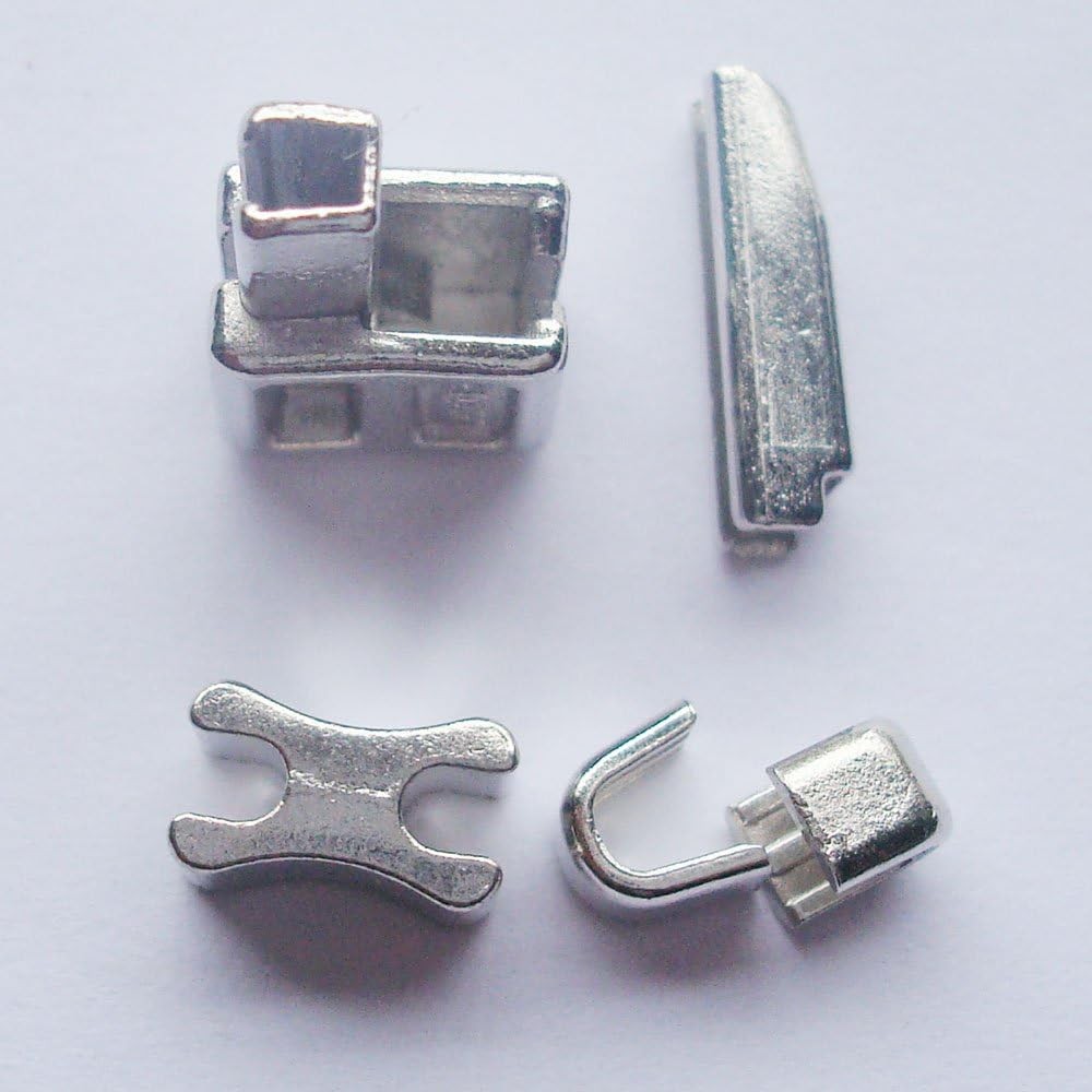 2 Sets Silver #8 Metal Zipper Head Box Sliders Retainer #8,