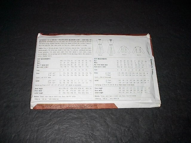 Simplicity Pattern 5835 Misses' Pullover Dress and Unlined Jacket 16 ~ 20 Unc