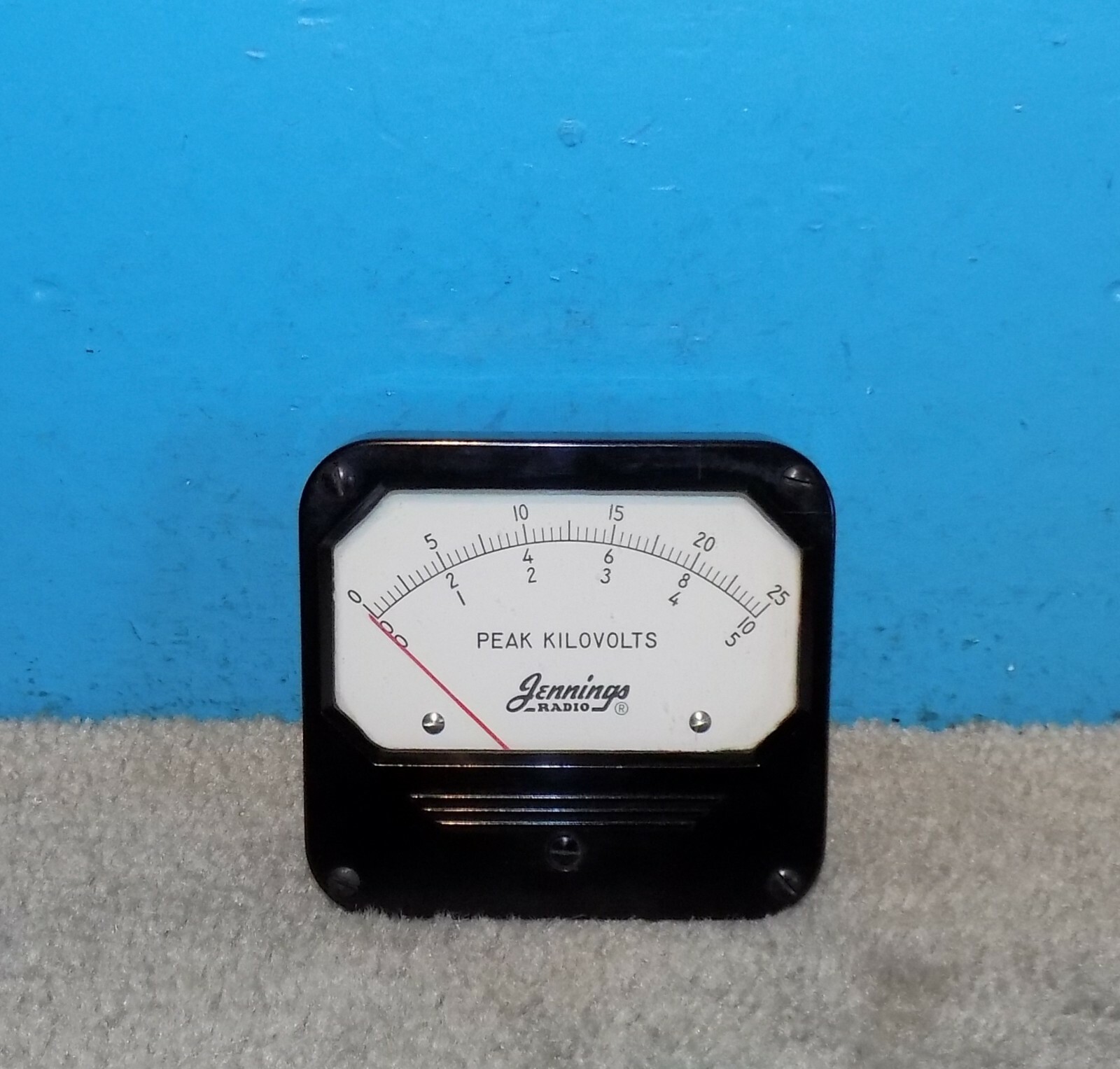 Jennings 801 Peak Kilovolts Panel Meter Triple Scale 0-25 0-10 0-5 3.5 4" x 4"