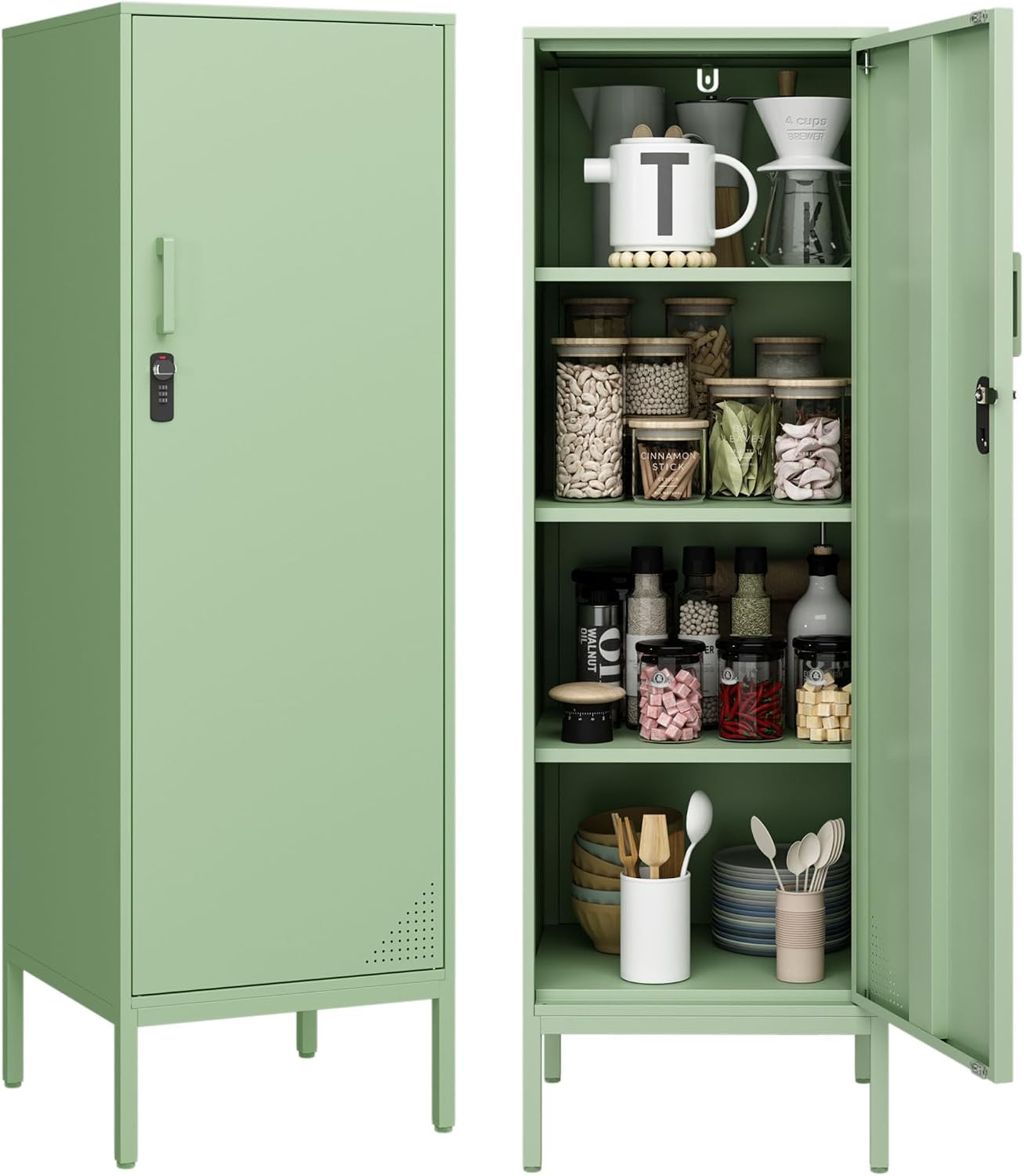 Metal Locker Storage Cabinet Lockable 4 Tier File Cabinet Steel Bathroom Cabinet