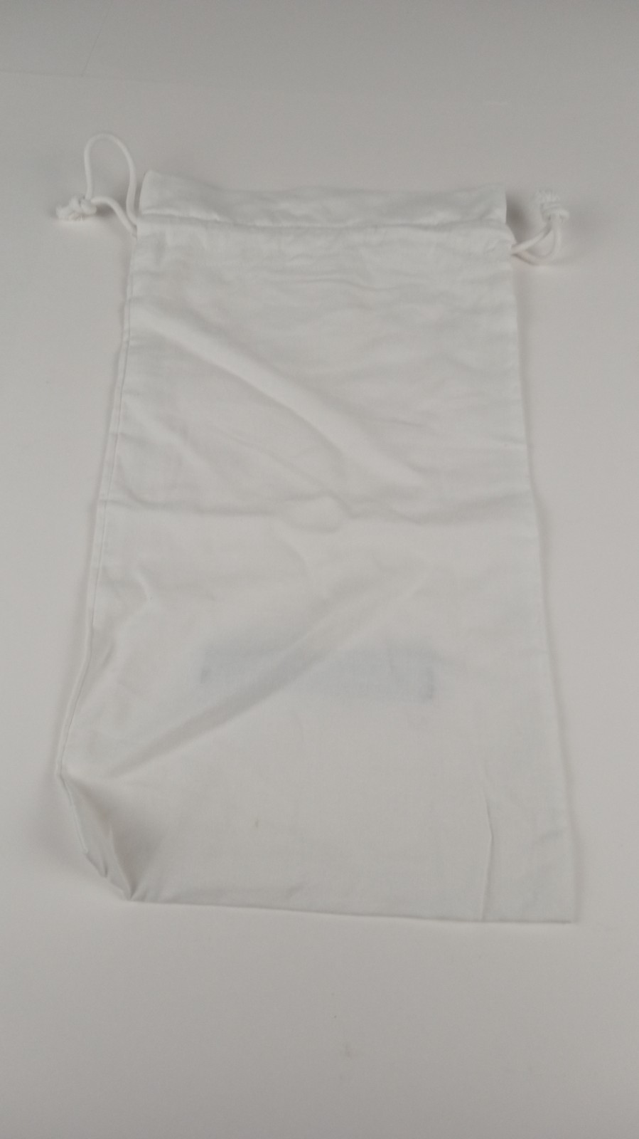 SHONA JOY White Drawstring Cotton Dust Bag / Storage Pouch 15" X 8"