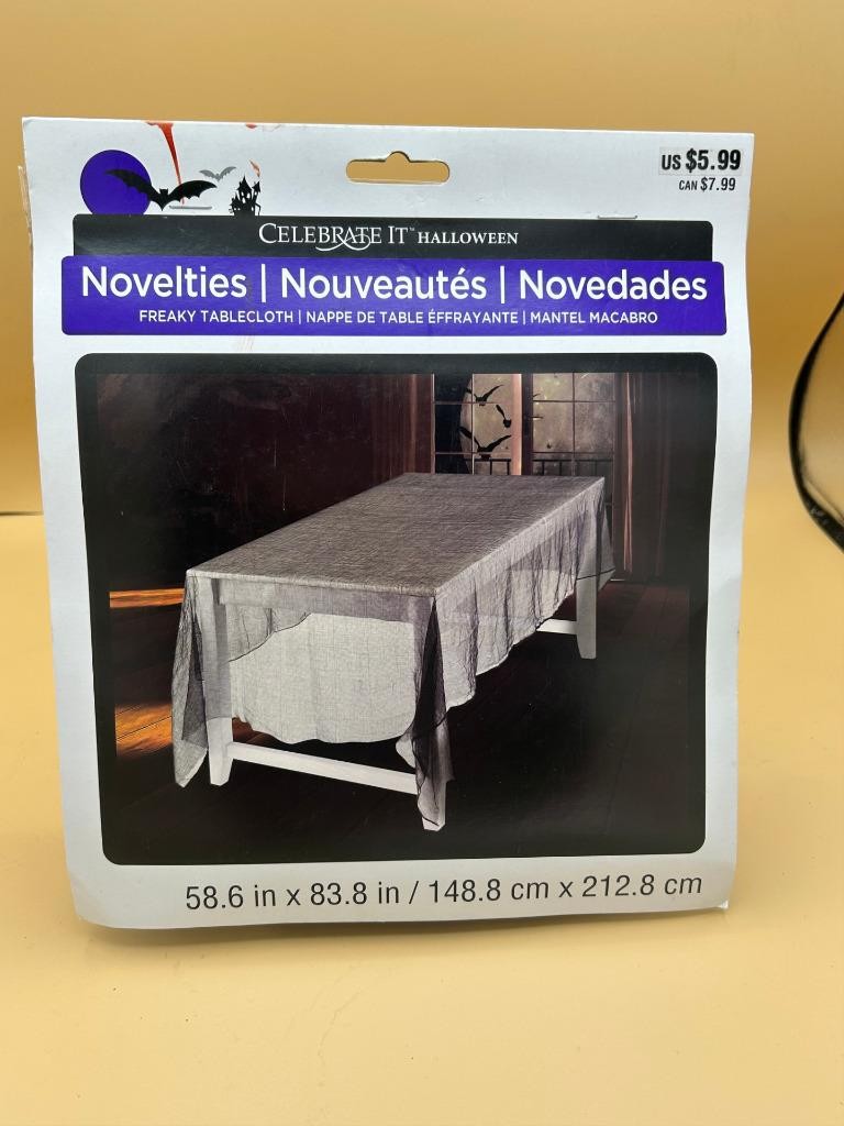 Celebrate It - Freaky Tablecloth - Halloween - 58.6" x 83.8" - Black Gauze