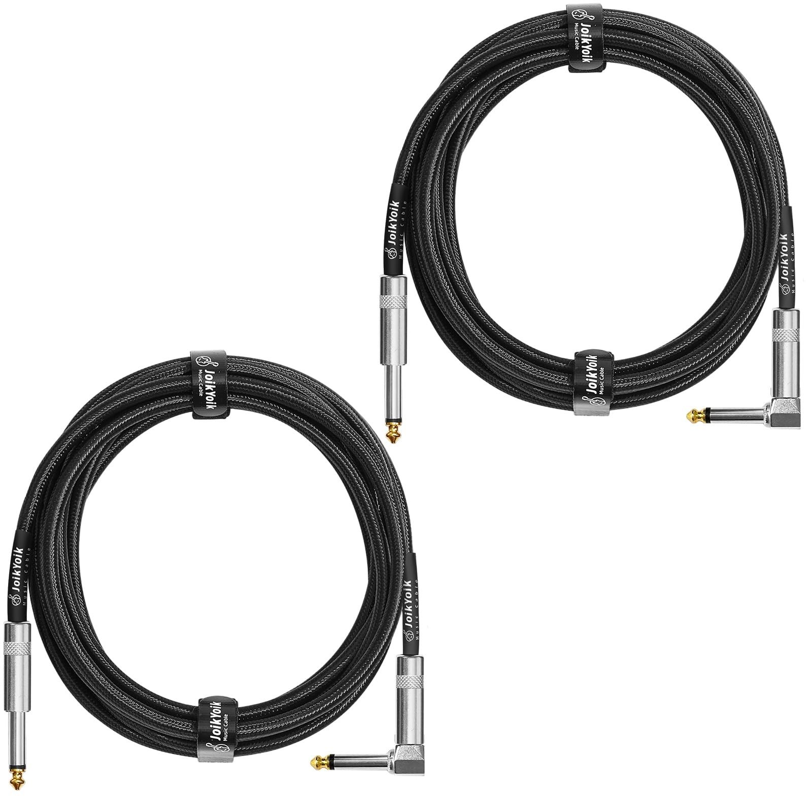 Guitar Cable 10ft 2-Pack, Tweed Cloth Braided Instrument Cable, TS 1/4 Inch A...