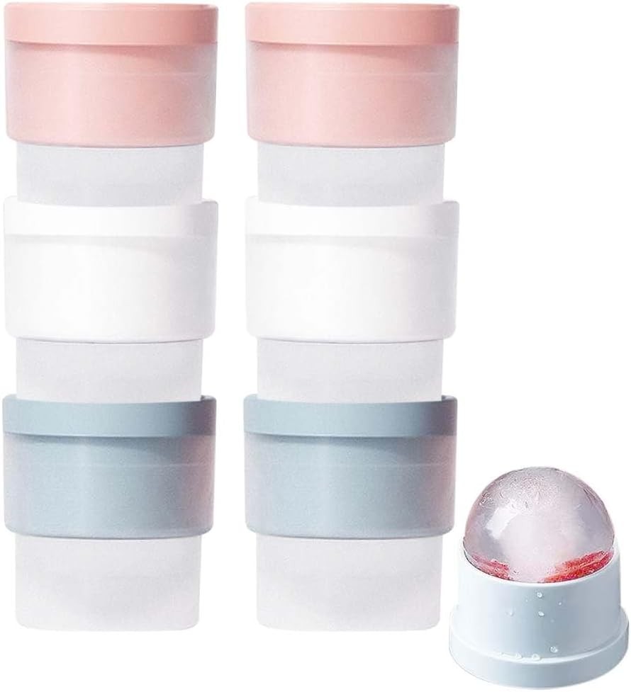 Ice Cube Mold Silicone Sphere Maker Stackable Easy Release with Lids for Whiskey
