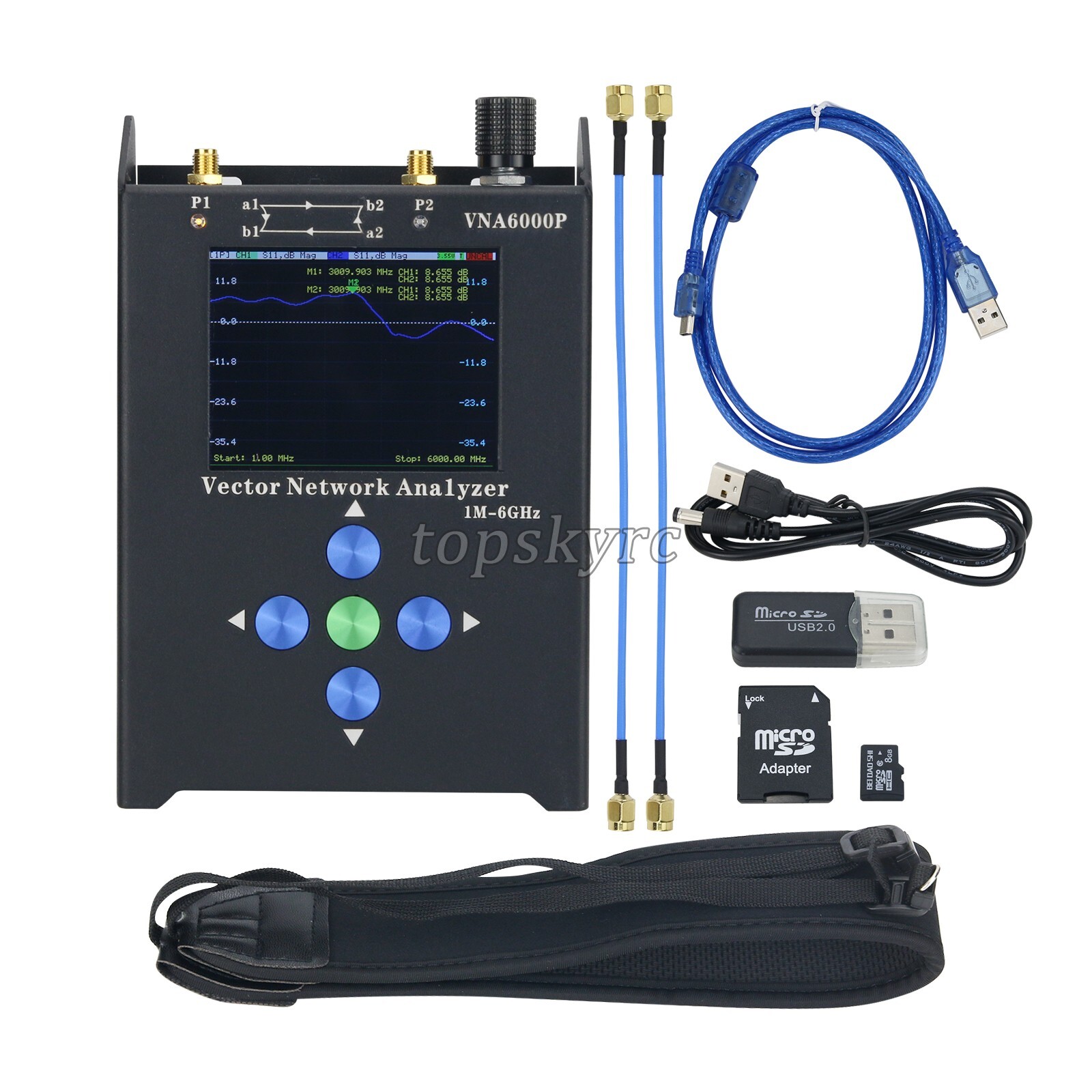 1M-6GHz Portable Vector Network Analyzer VNA with Aluminum Shell VNA6000P tp1