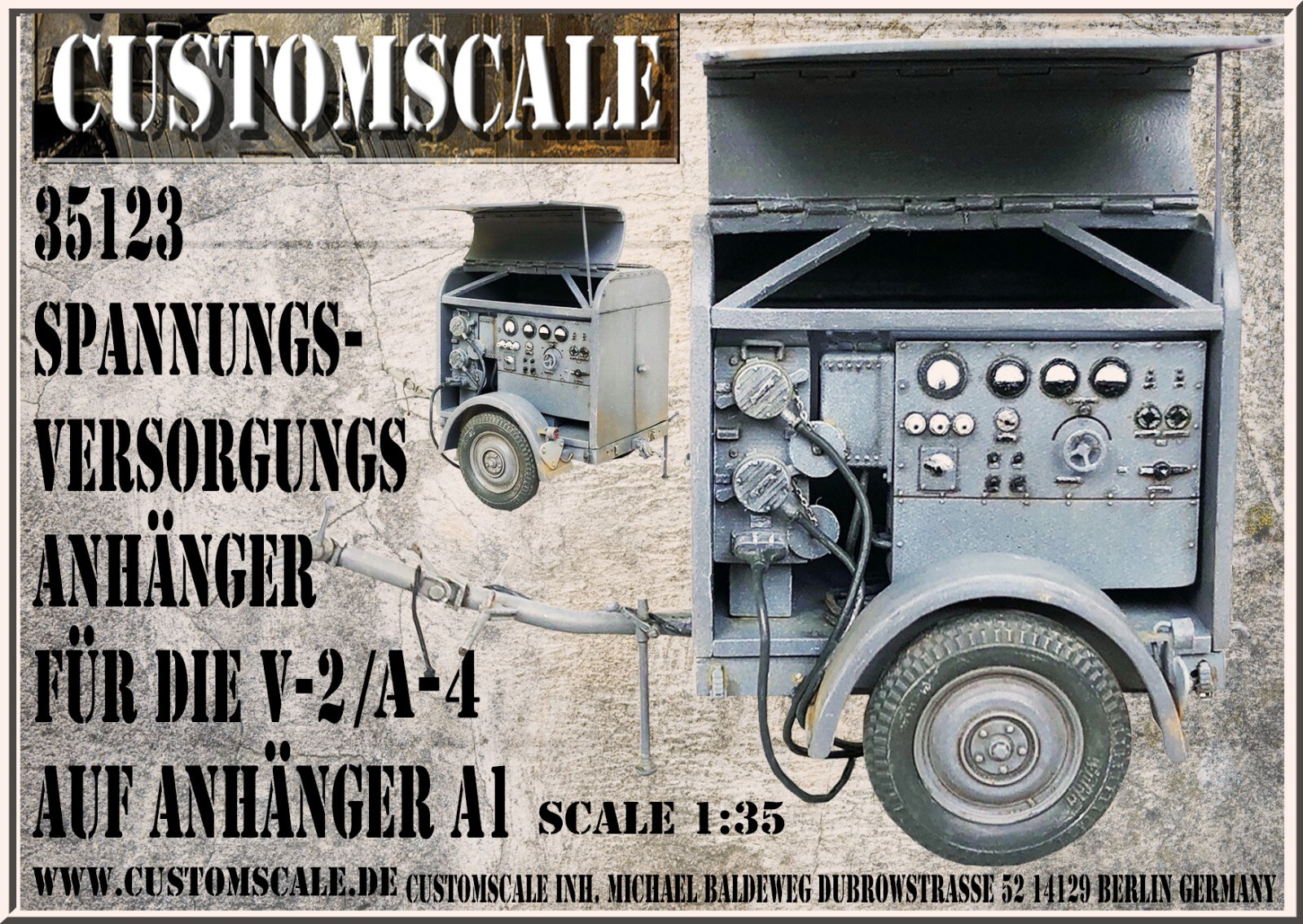 CS 35123 Power Supply Trailer for the V-2 on Trailer Customscale 1:35