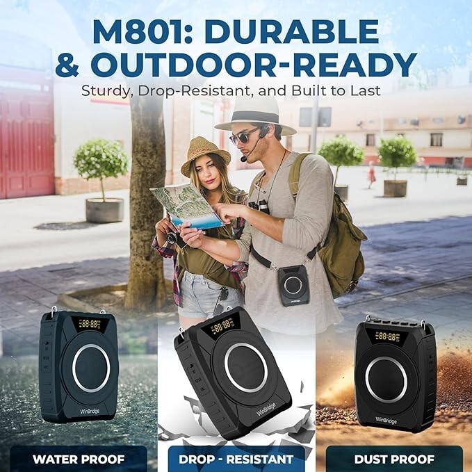20W Wireless Voice Amplifier with Wireless Microphone Headset - Waterproof
