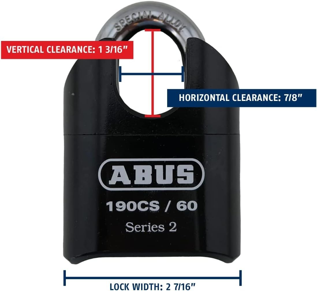 190CS/60 Heavy Duty Solid Steel Combination Padlock - Black, 4 Dial Security