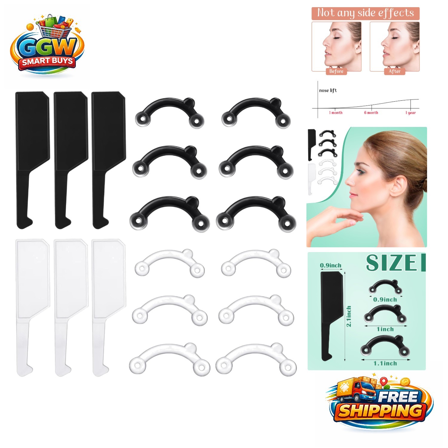 6 Pairs Invisible Nose Lifter Clips - Comfortable Beauty Tool for All Genders