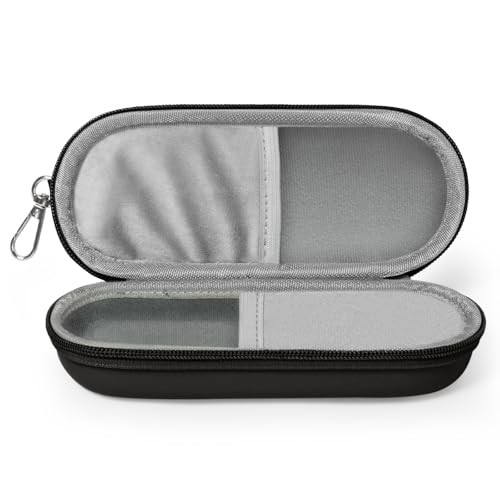 Double Eyeglasses Case, Dual Glasses Sunglasses Organizer with Zipper Black
