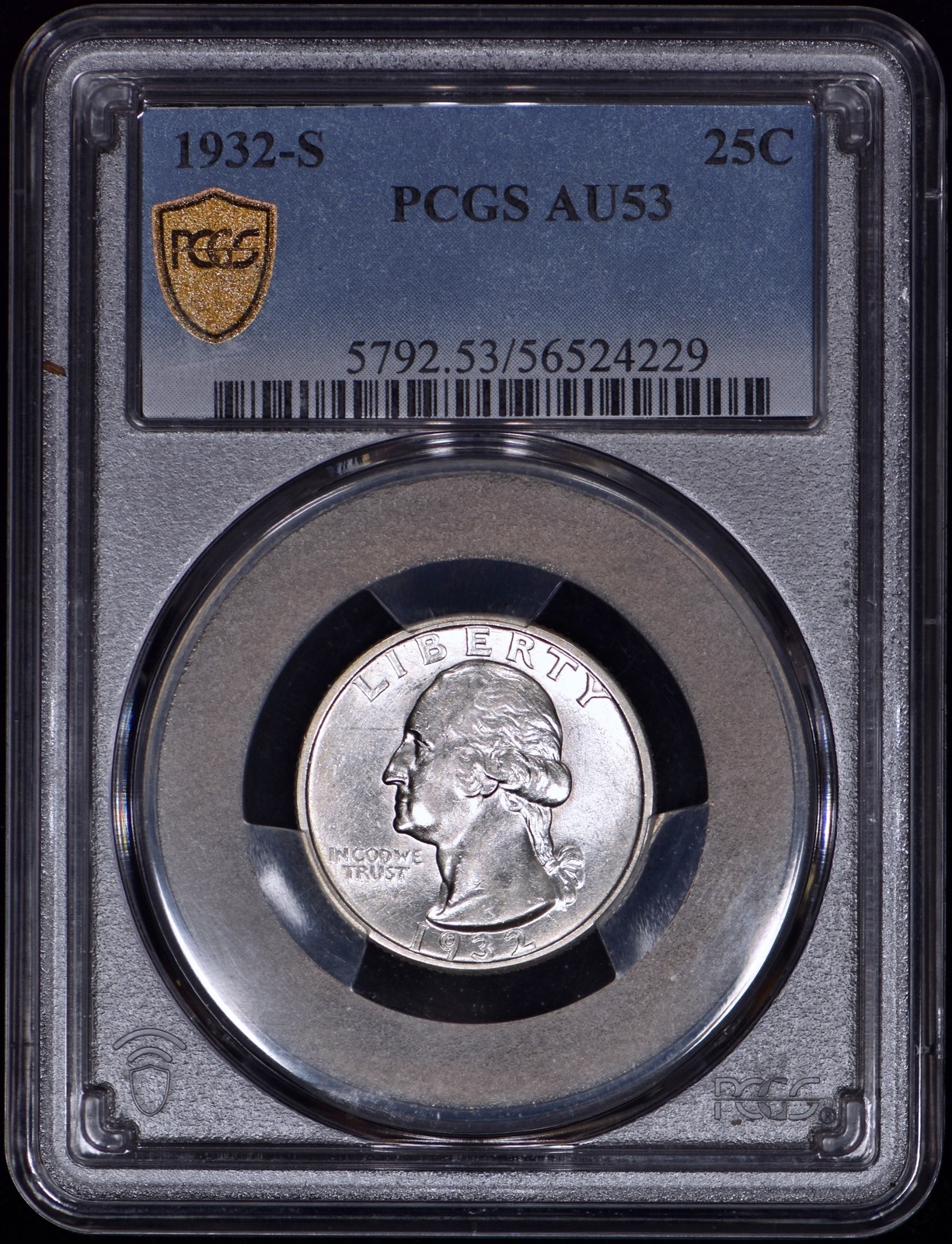 1932-S Washington Quarter 25c PCGS AU53 - White & Lustrous!