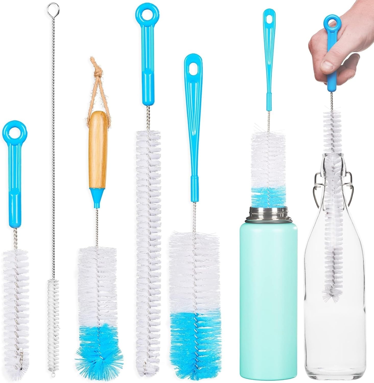 5PCS Bottle Brush Pipe Cleaning Kit Bong Brushes Water Bubbler Hose Tips Cleaner