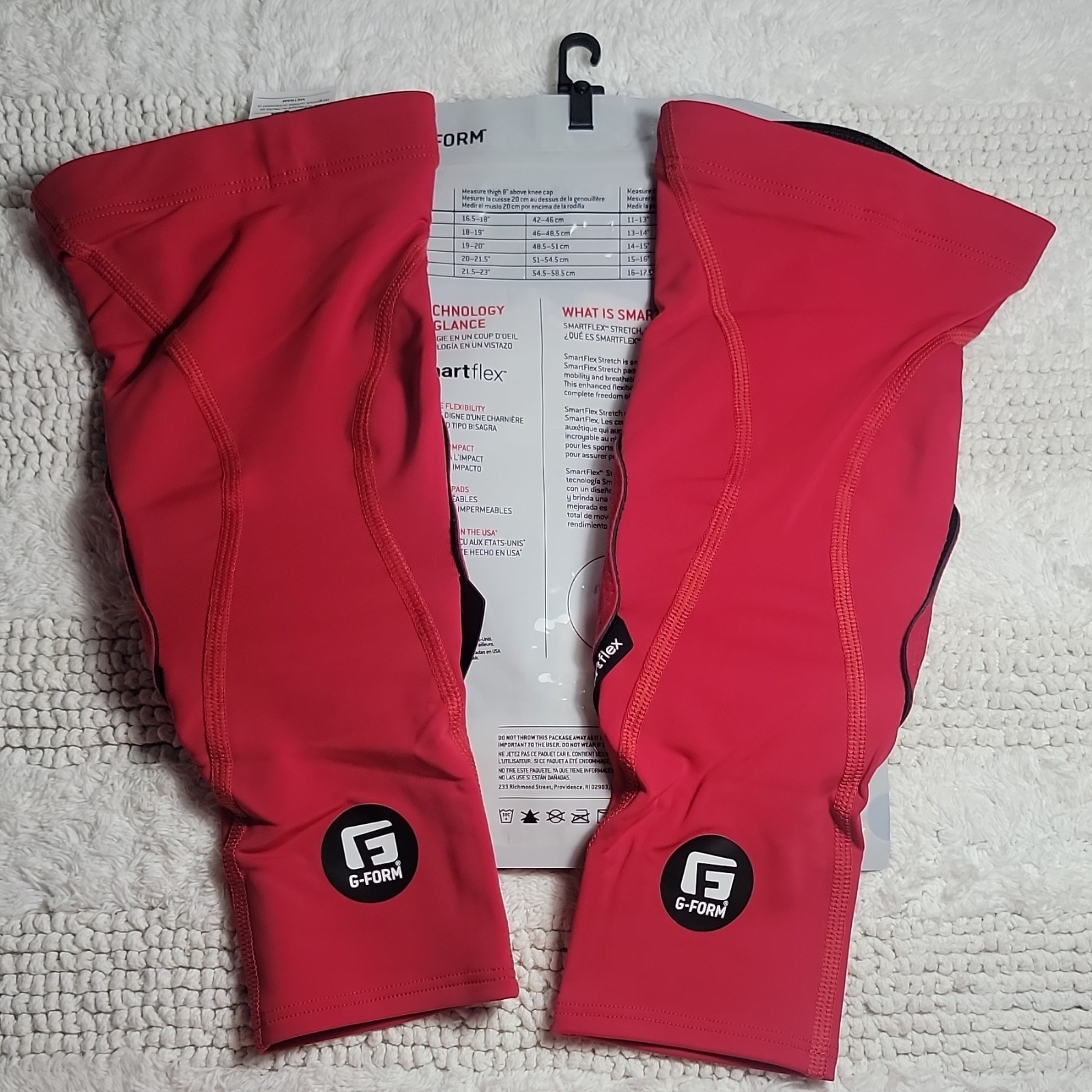 G-Form Pro Knee Sleeves XS White Flexible Waterproof Pads 2 Compression Sleeves