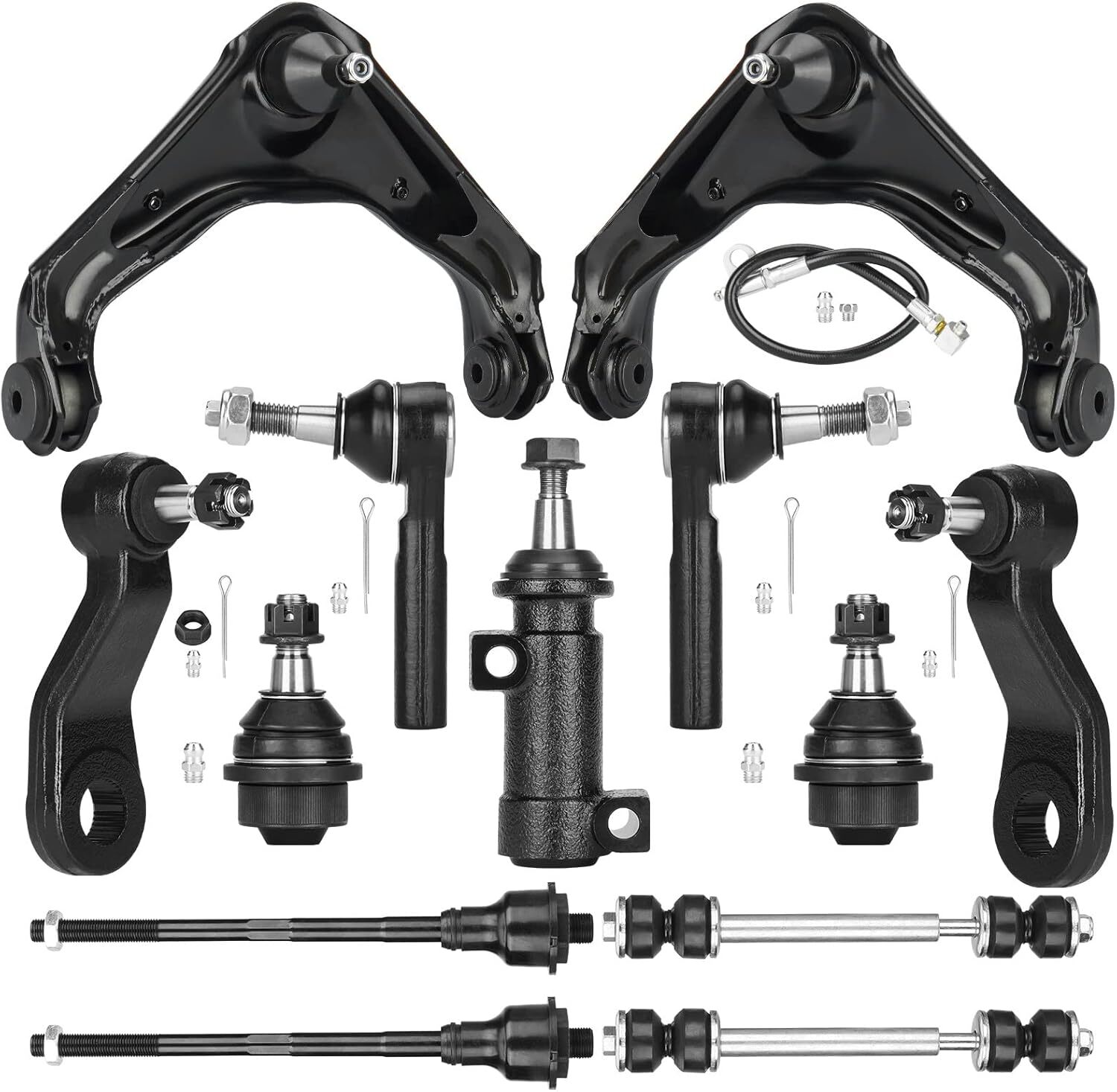 Front Upper Control Arms Tierods For Chevy Silverado GMC Sierra 3500 2500 HD H2