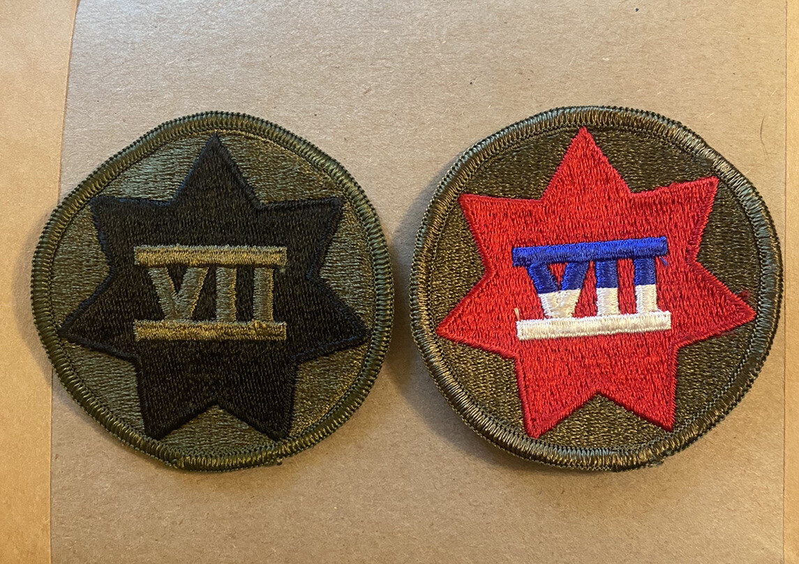 2 x 7th Corps VII Corps  U.S. Army Patches Subdued and Color