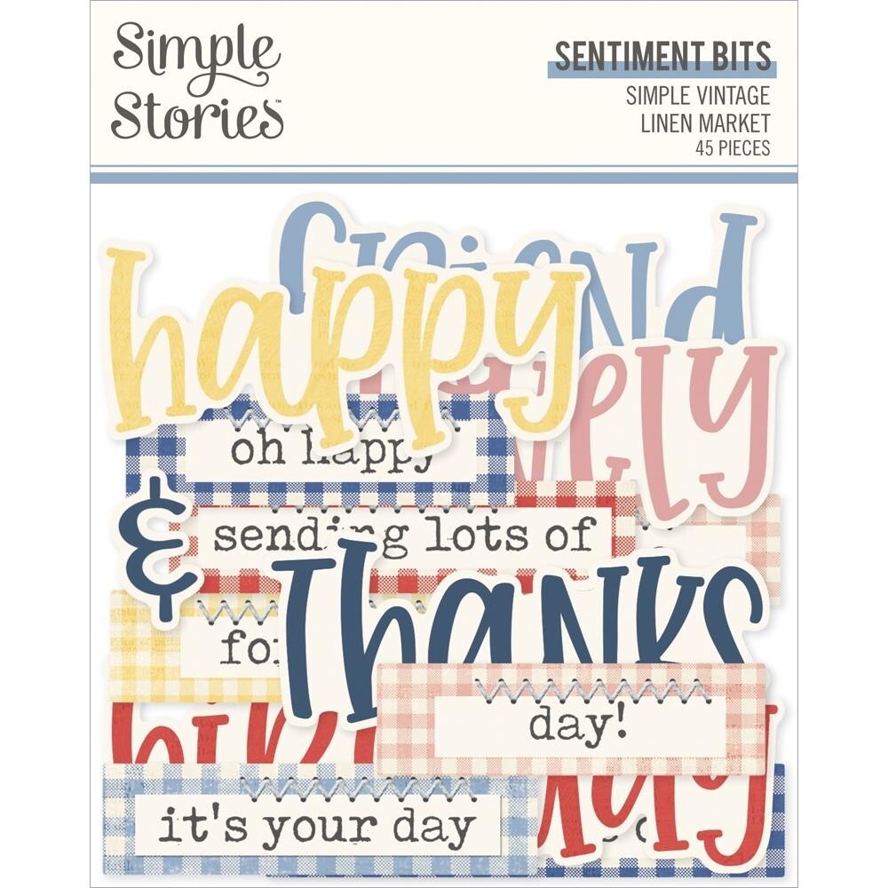 Simple Stories ~ SIMPLE VINTAGE LINEN MARKET ~ Sentiment Bits