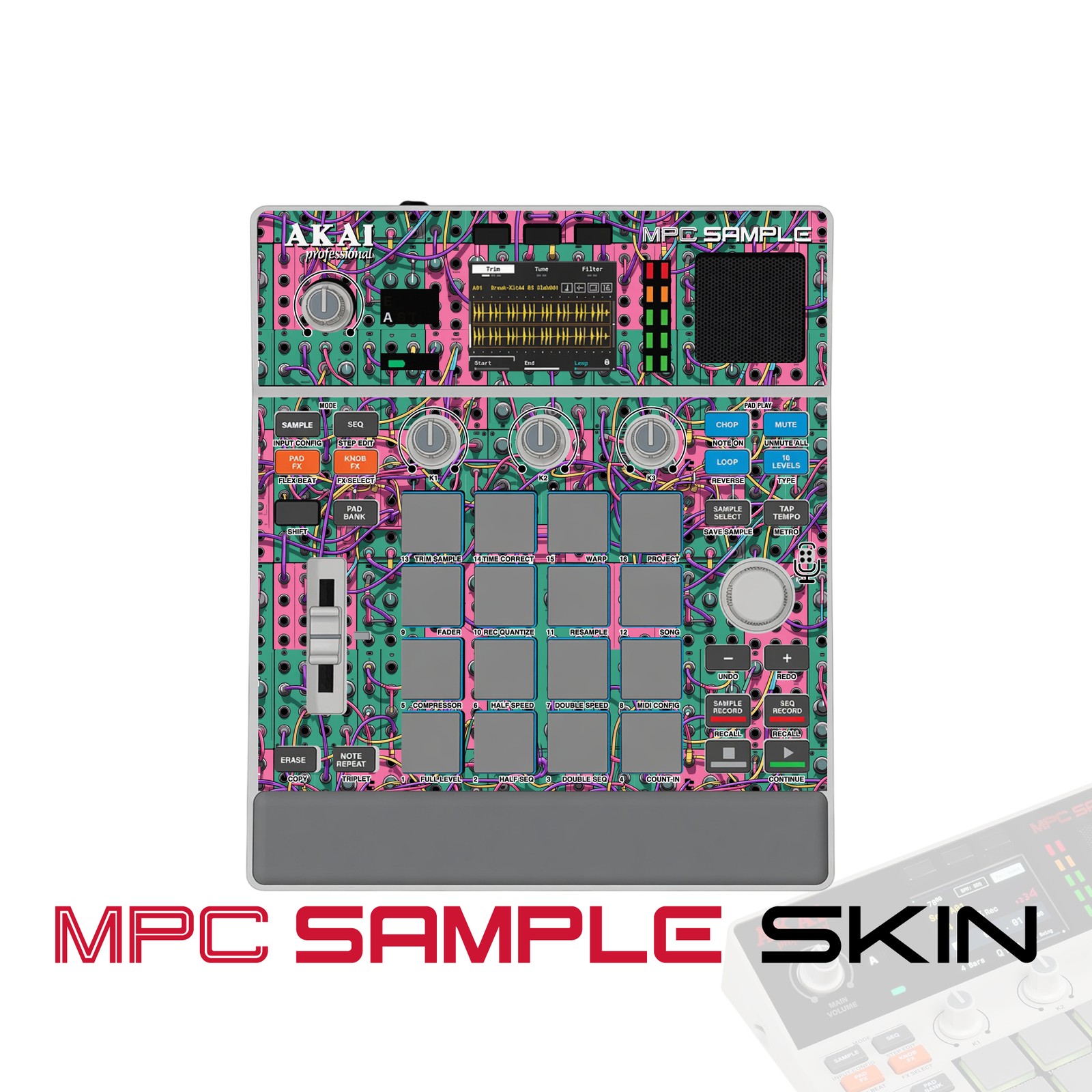 Akai MPC Sample Skin / cotton candy circuitry