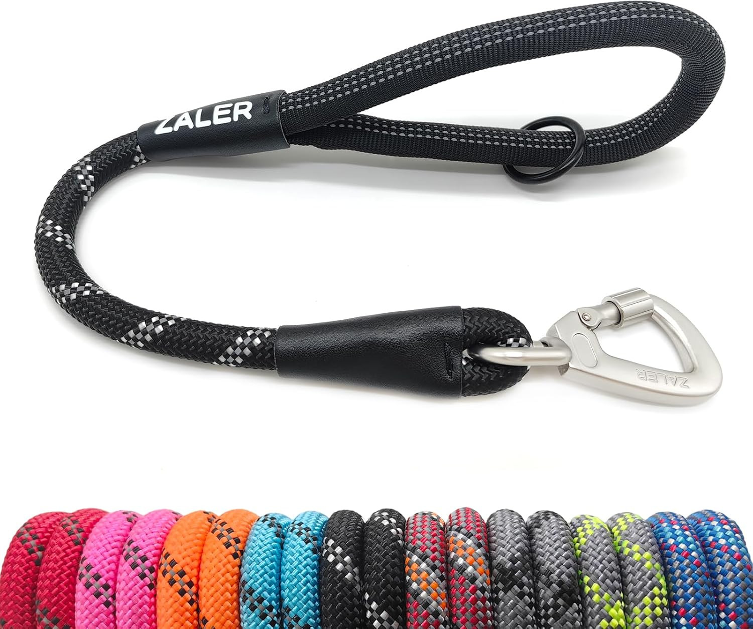 Short Dog Leash, 18 Inches Rope Traffic Leashes for Dogs, Reflective Dog Lead wi