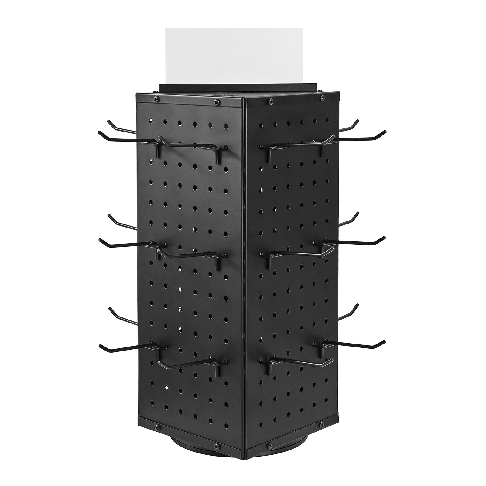 VEVOR Rotating Pegboard Display 4-Sided Spinning Peg Board Display with 24 Hooks
