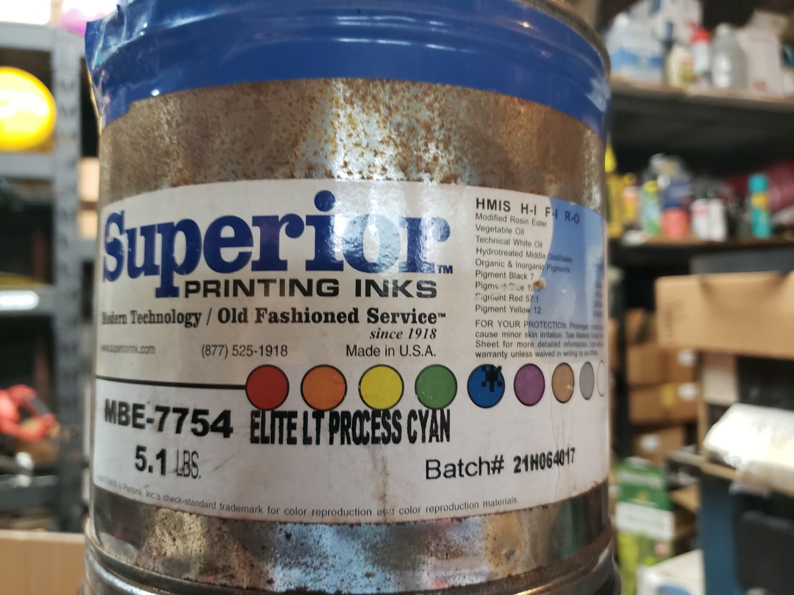 New 5.1 lb. Can Supreme Ink L/T Process Cyan Printing Ink