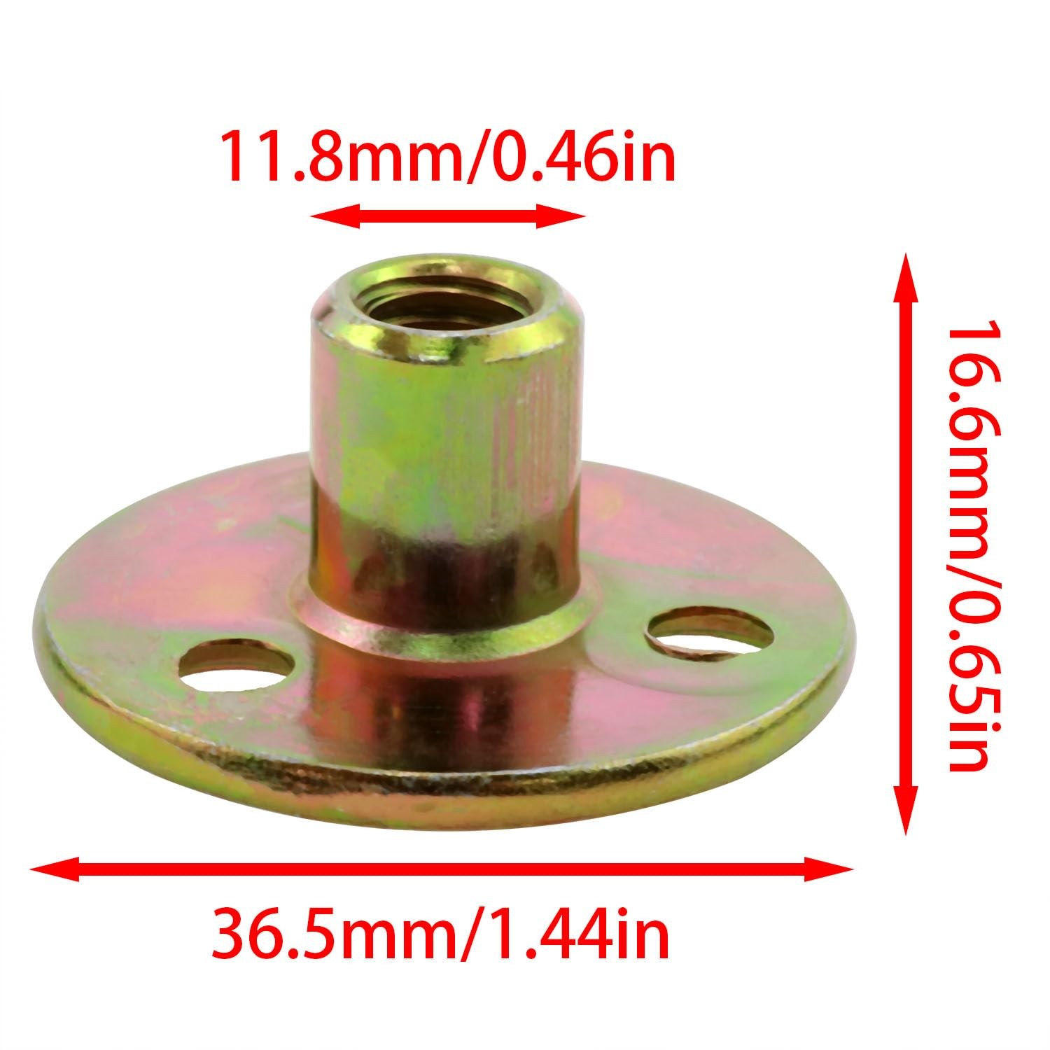 5/16 Furniture Leg Mounting Plates Three-Hole Cylindrical Plate Nuts Ideal for F