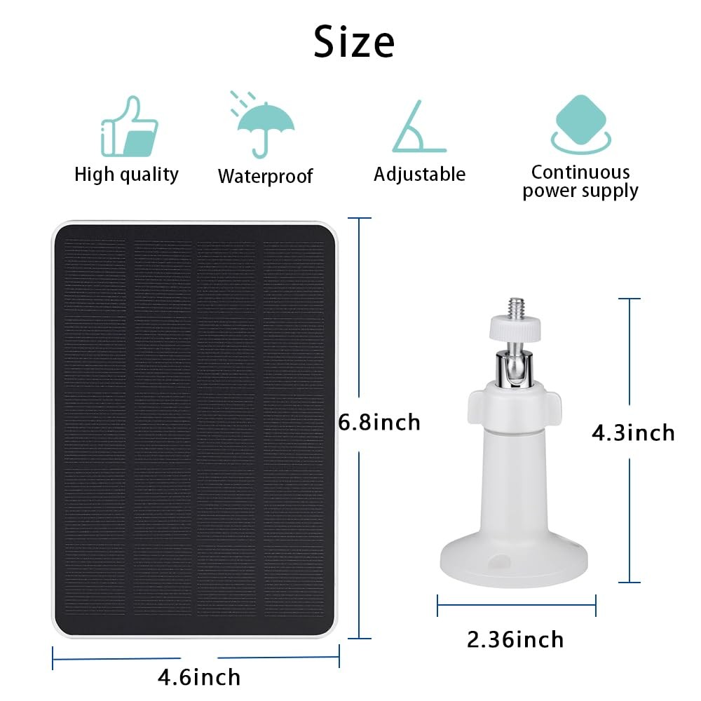 Solar Panel with SimpliSafe Outdoor Series 2 Wireless, 4W 5V Solar Panel with...