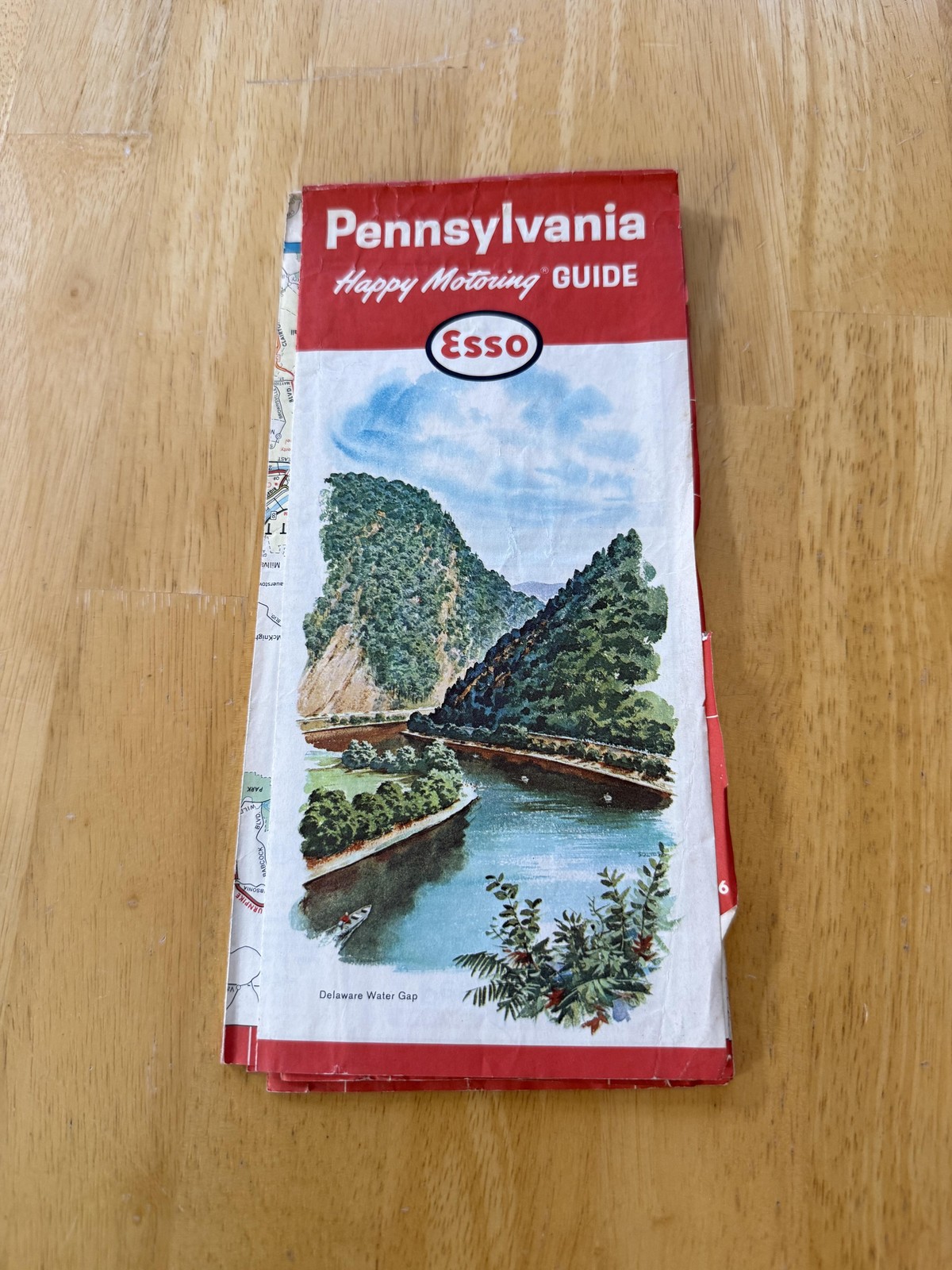 Vintage Esso Pennsylvania Happy Motoring Road Map Travel Guide Folded Brochure