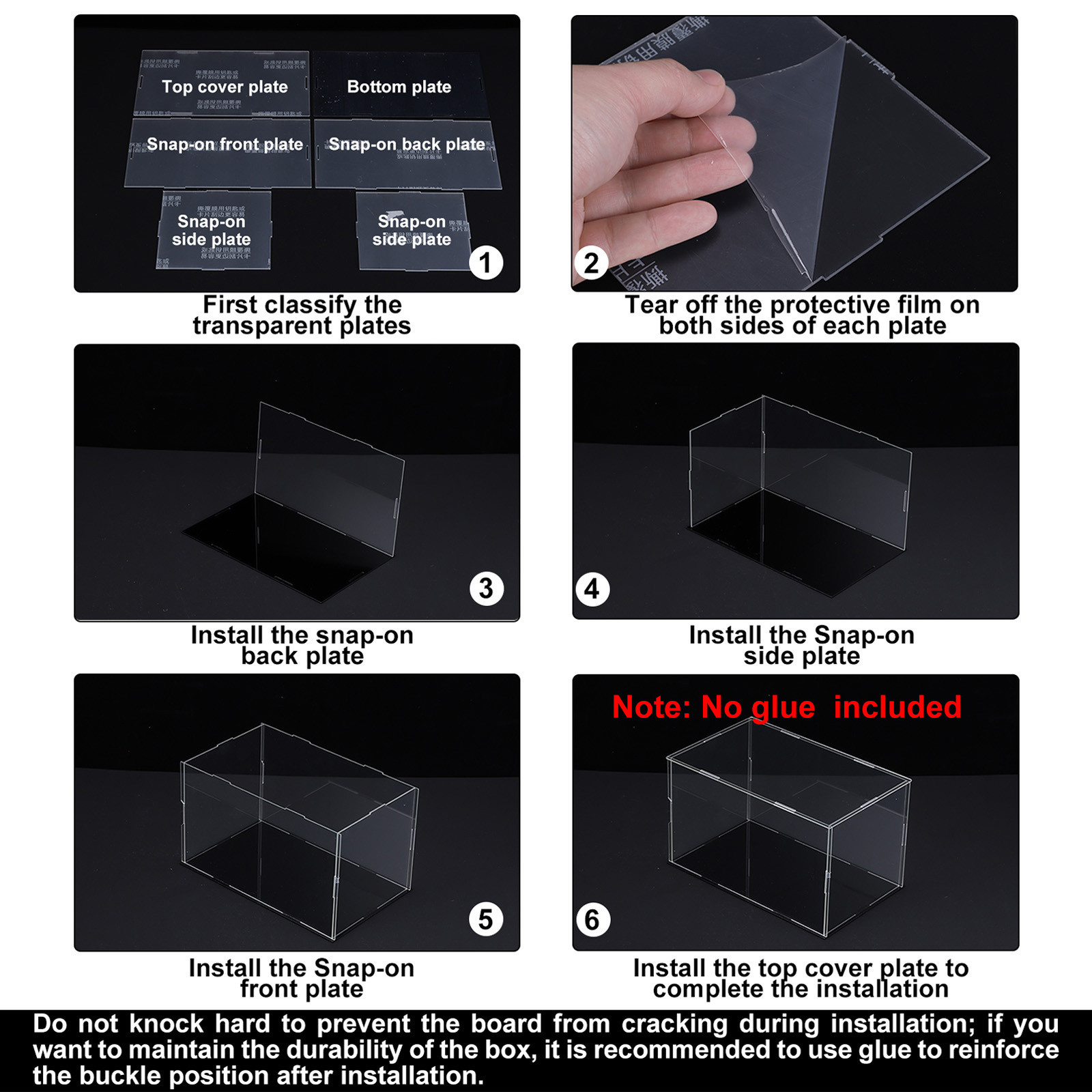 1Pcs Acrylic Clear Display Case Box Dustproof Protection Showcase 30x15x15cm