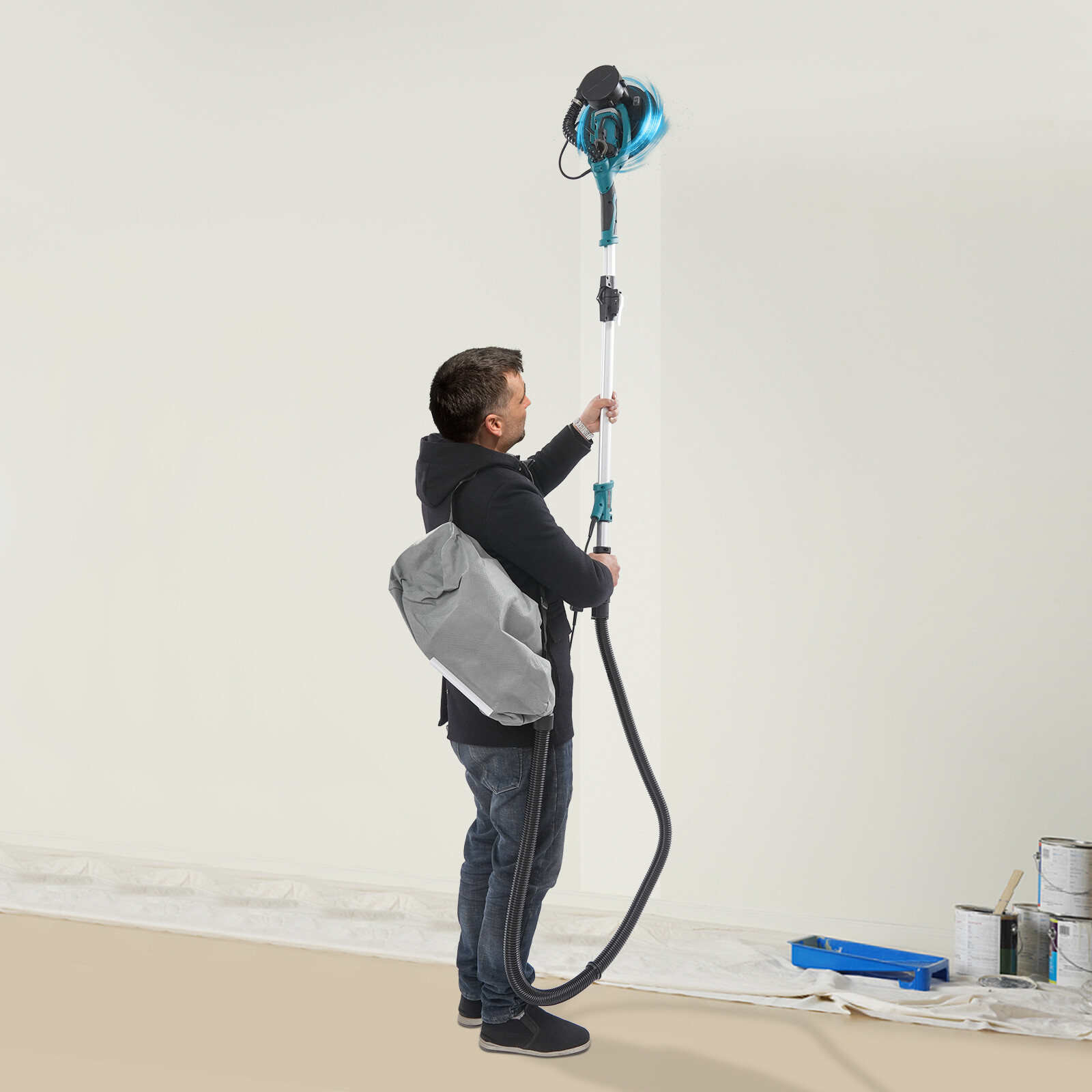 Electric Ceiling Wall Sander with Dust Collection Variable Speed Drywall Sander