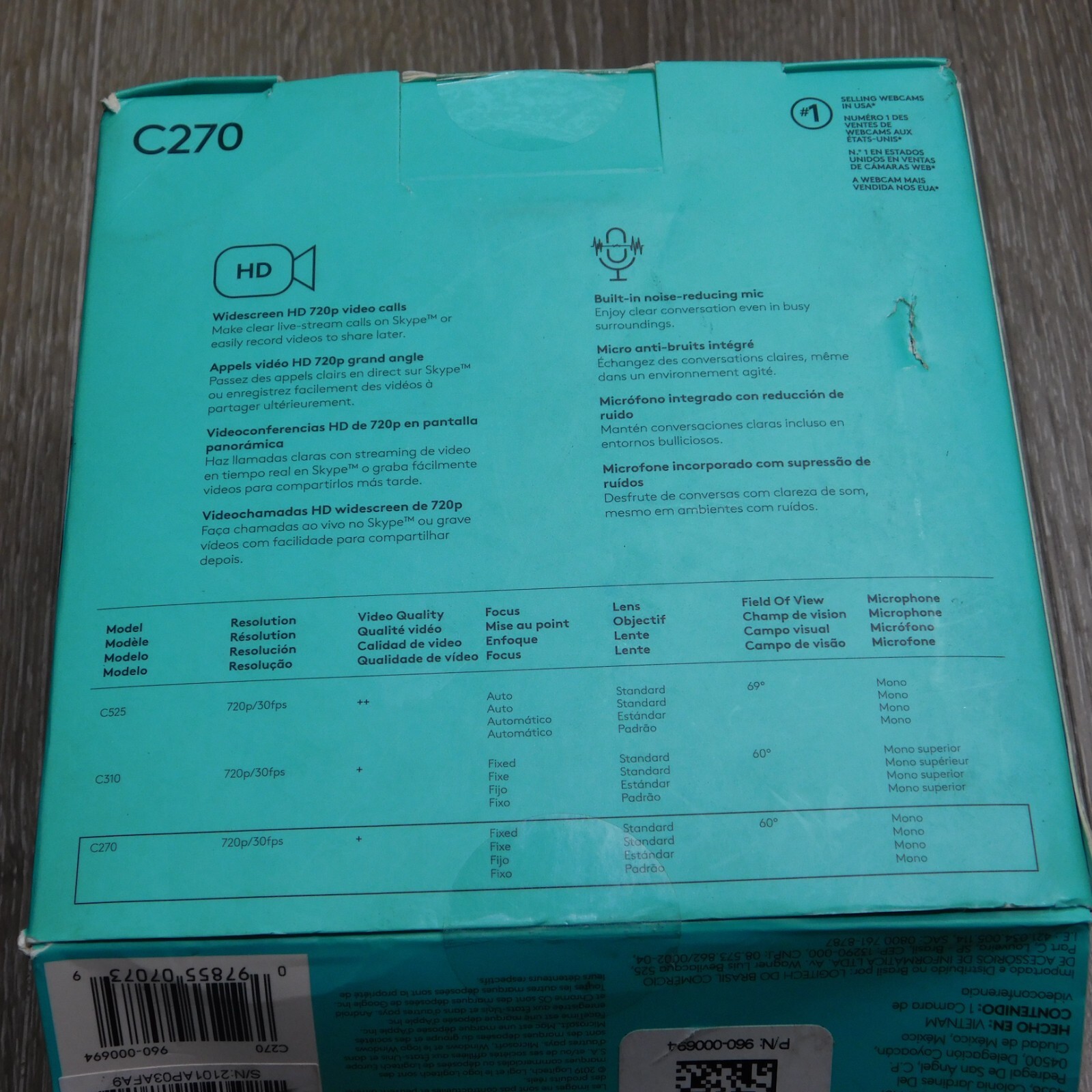 Logitech C270 Web Camera (960-000694)