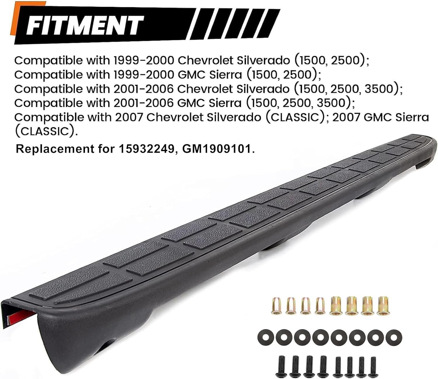 Tailgate Spoiler Cap Cover Chevy Silverado GMC Sierra 15932249 GM19091