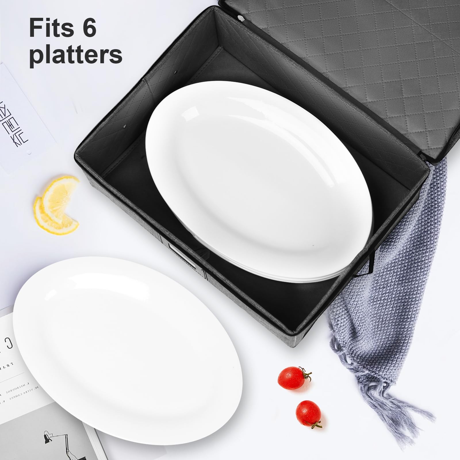 China Storage Containers, Platter Storage for Dinnerware Transport