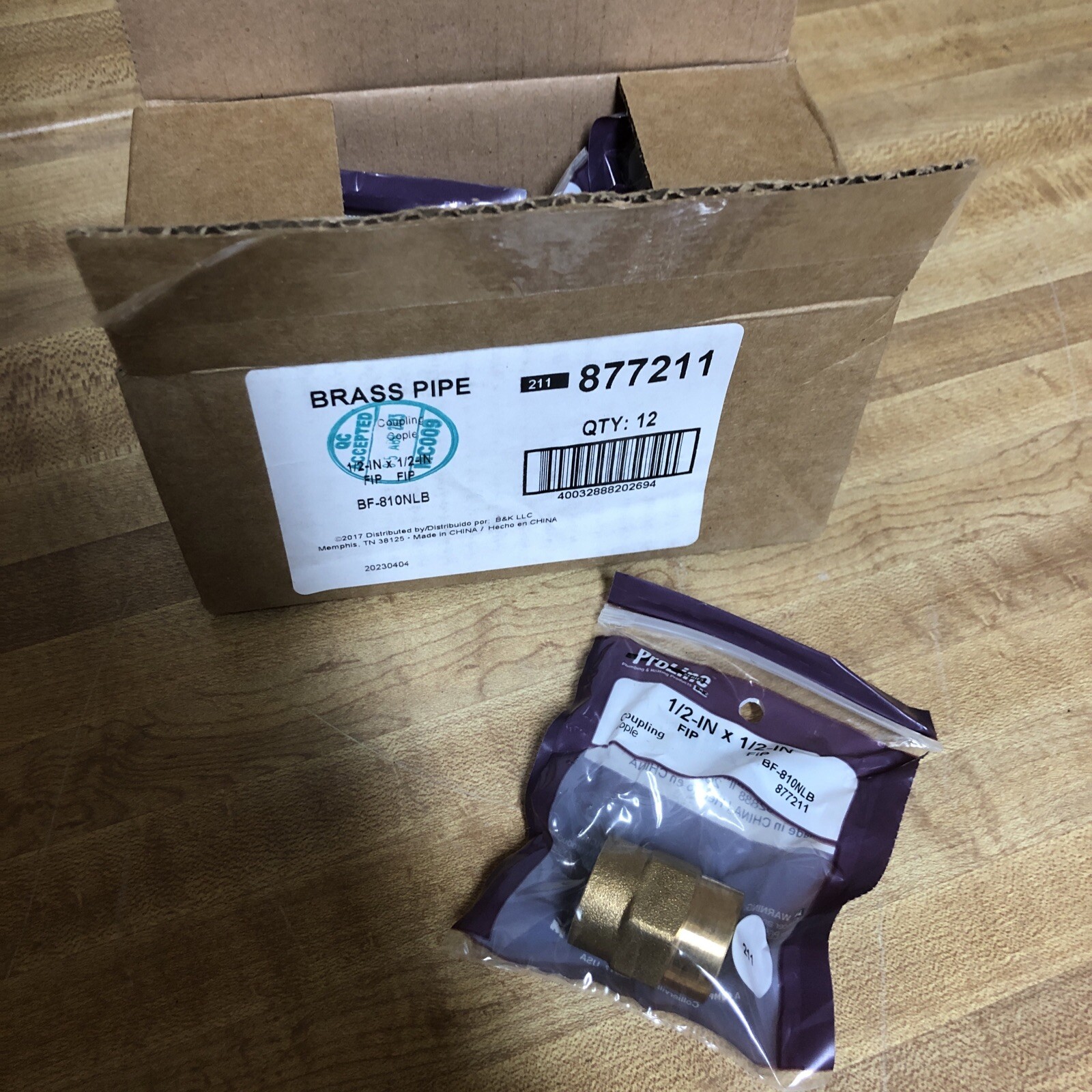 12 Pack Proline Series 1/2-in x 1/2-in Threaded Coupling Fitting 877211 New