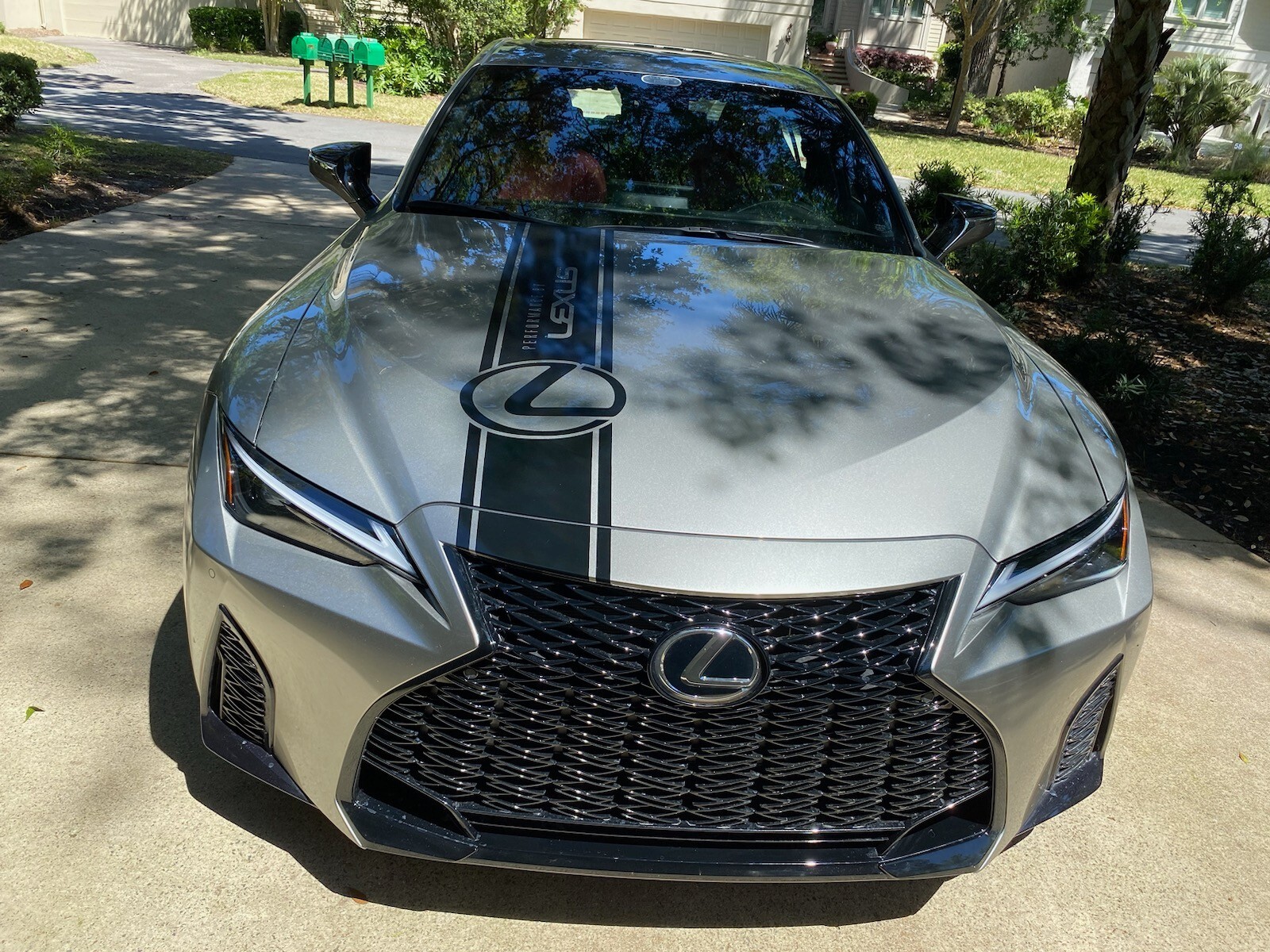 Lexus accessories, lexus decal, custom vinyl hood decal stripes, lexus f sport