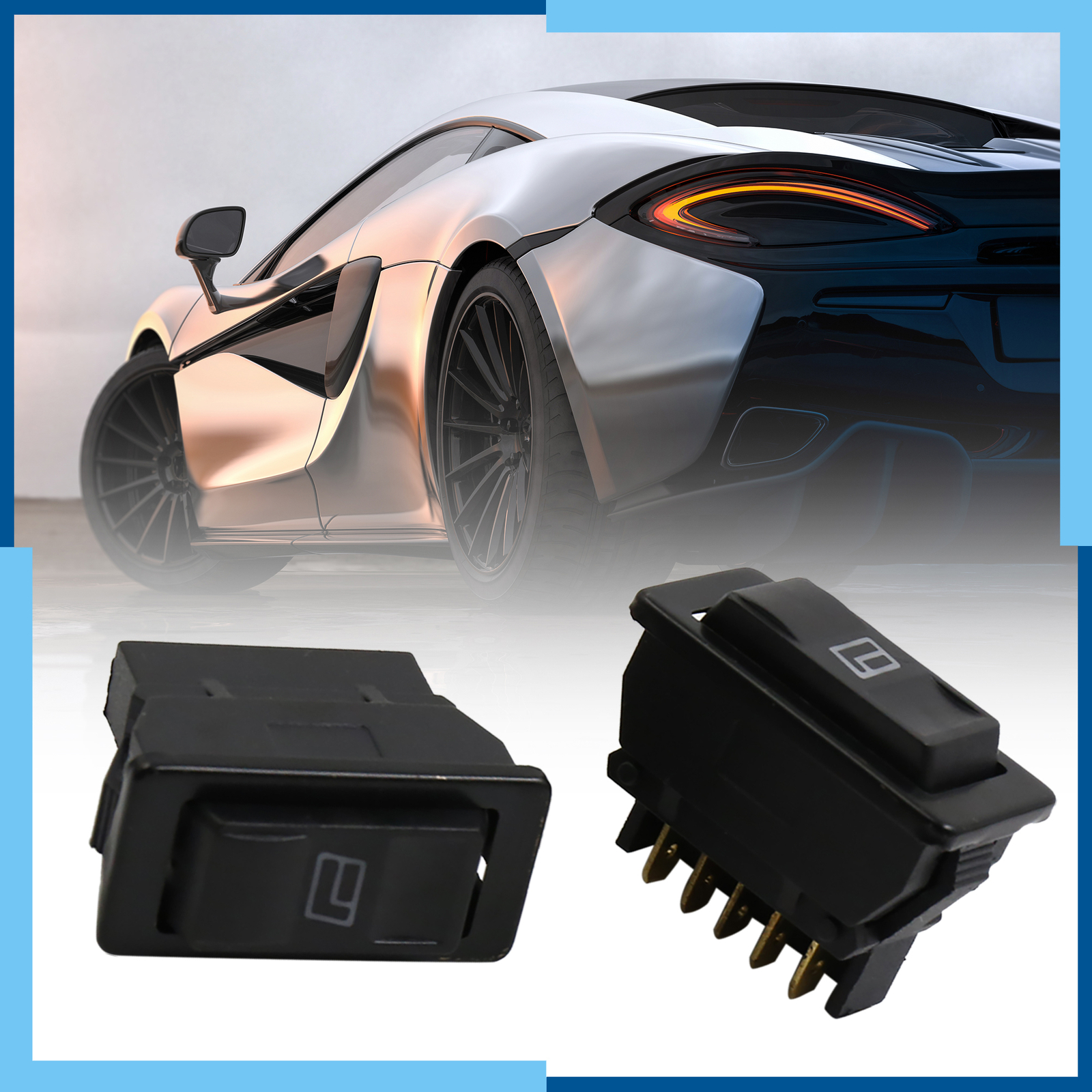 Universal Pack(2) 12V Car Power Window Switch with Wiring Harness Socket Adapter