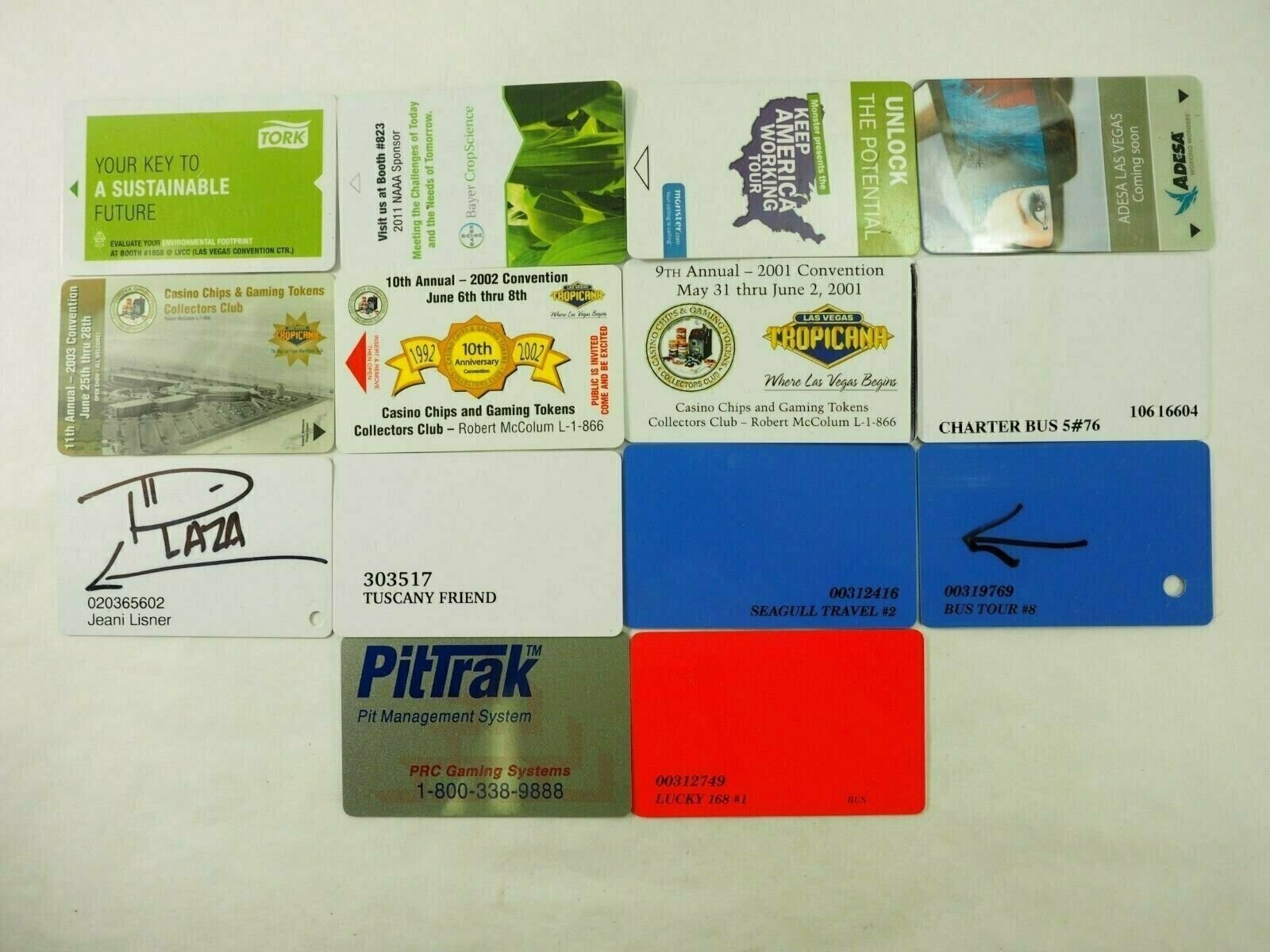 Casino Convention & Tour Bus Players and Room Key Cards 14 types You Pick