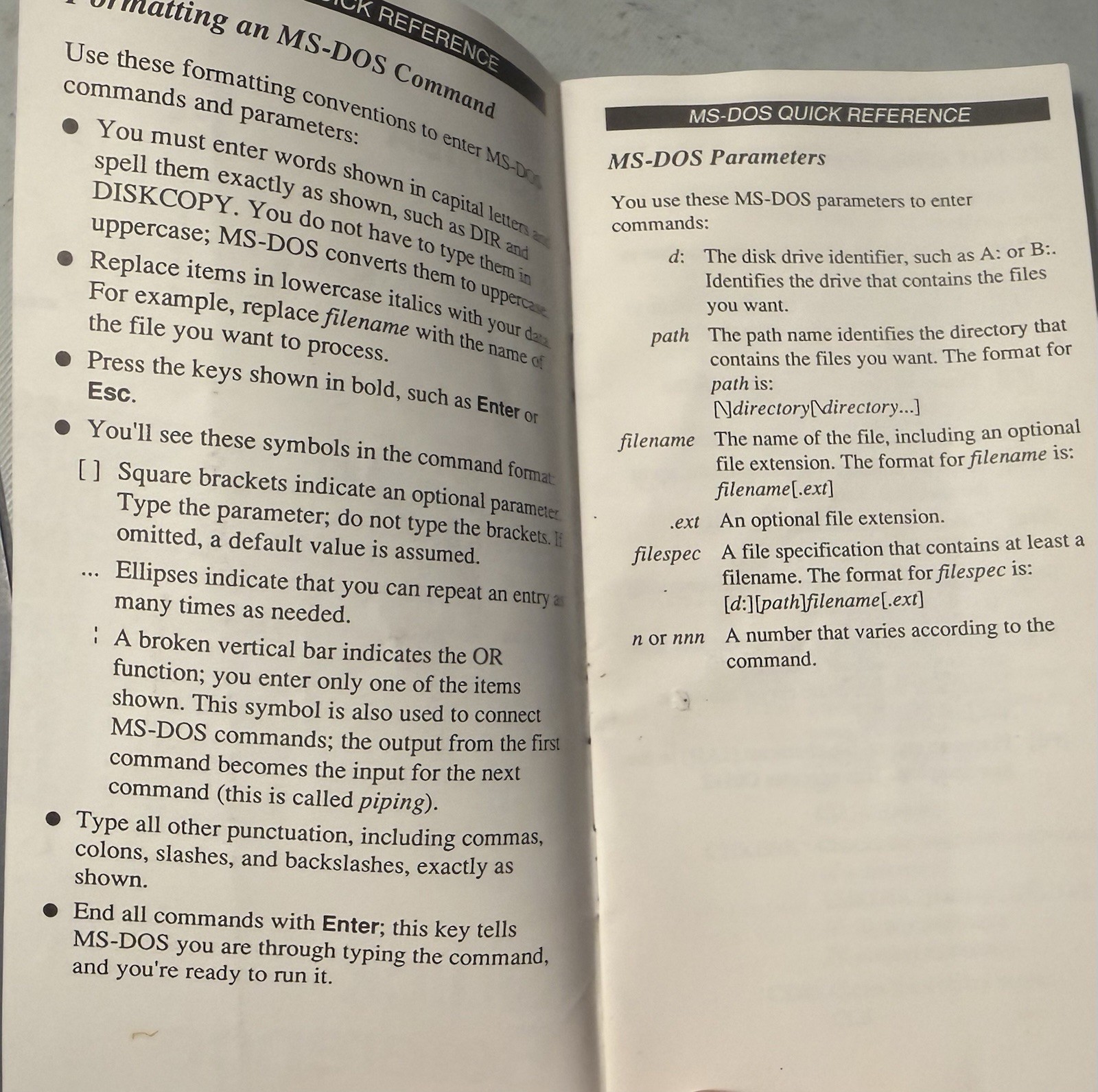 RARE VINTAGE 1980 TOSHIBA MS DOS OPERATING SYSTEM 2.11 QUICK REFERENCE GUIDE G