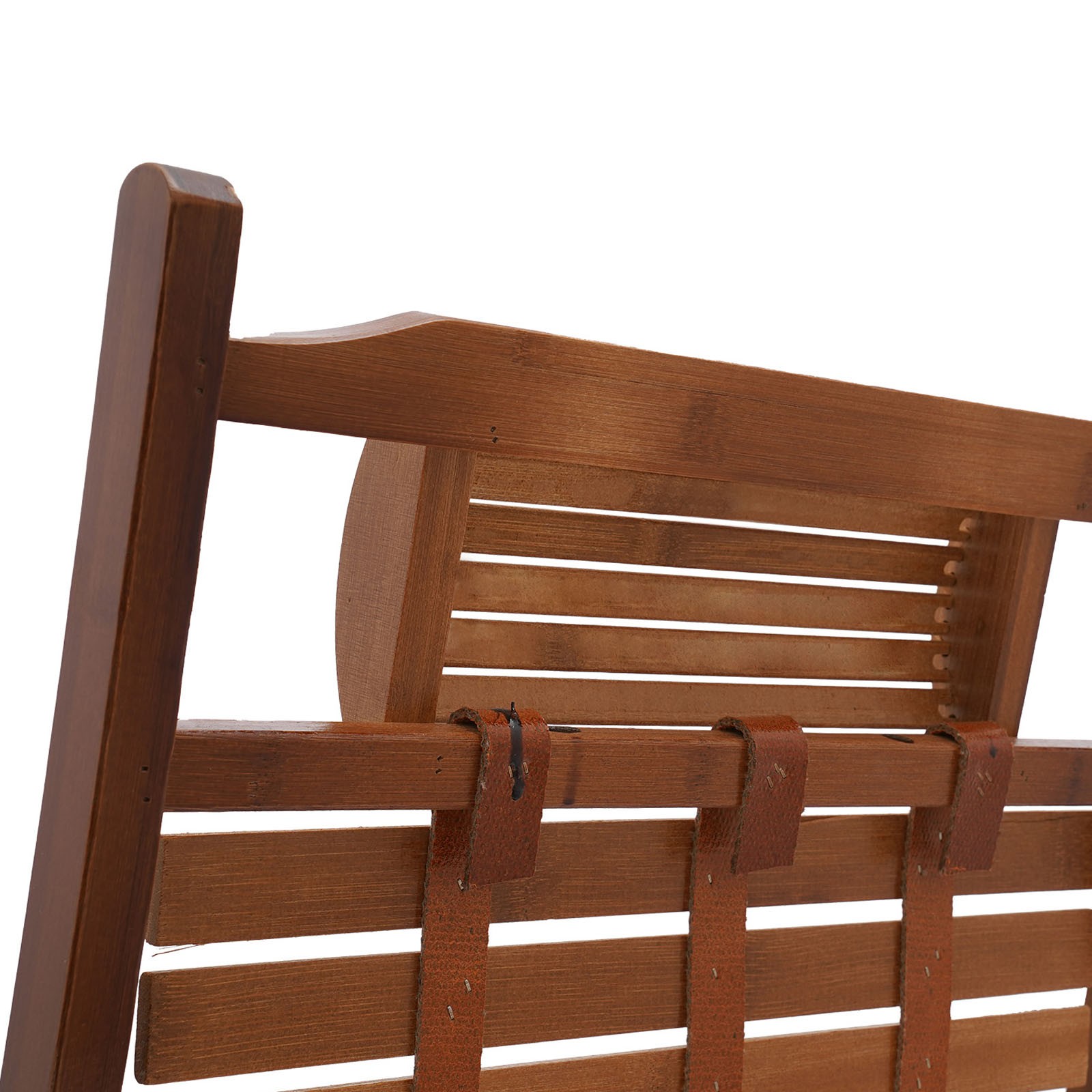 Bamboo Folding Lounge Chair, Folding Reclining Chair with Adjustable Backrest