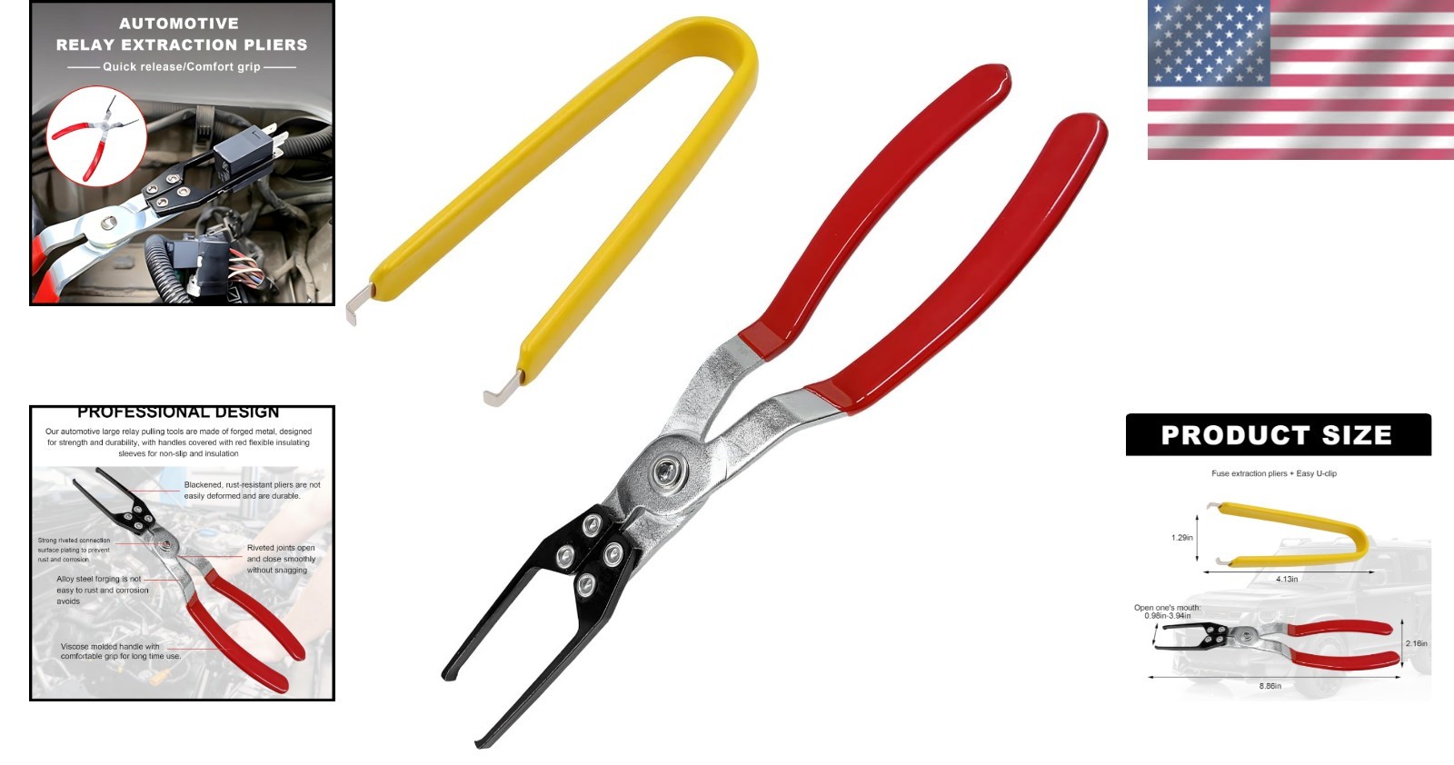 2PCS Relay and Fuse Removal Tool, Relay Puller Pliers Fuse Puller Tool Car El...