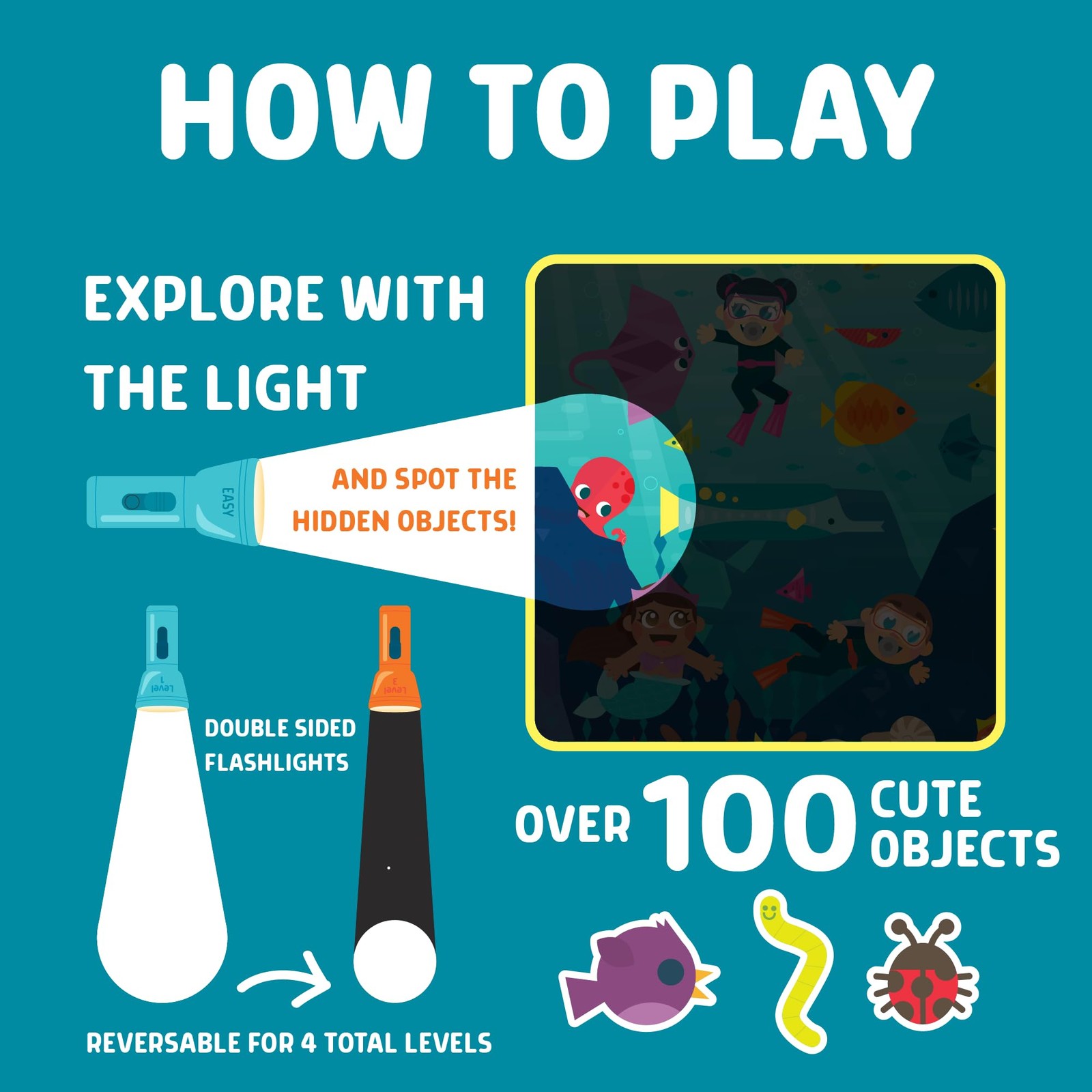 Seek & Find Flashlight Activity Book Medium, Multicolor