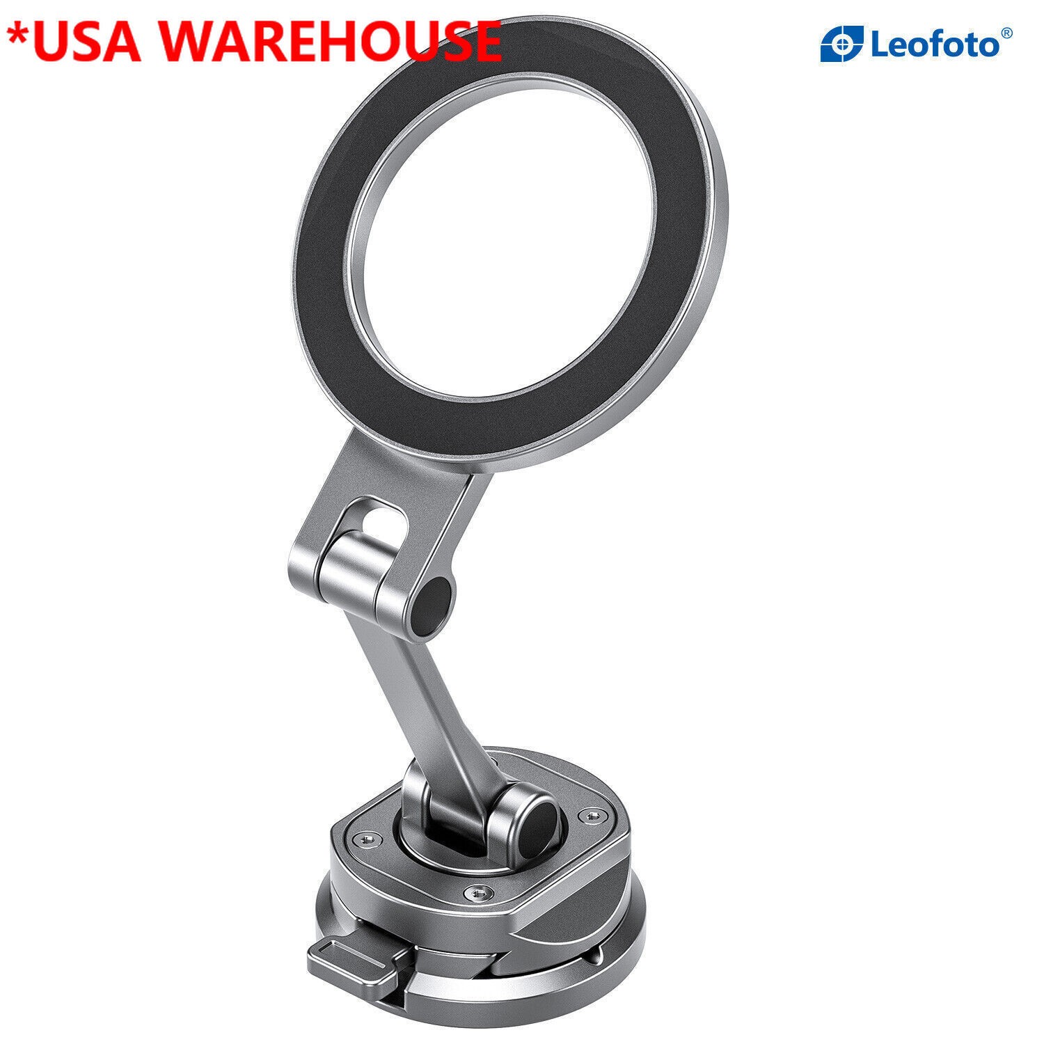 Leofoto PM-02 Magnetic Car Phone Mount - Silver