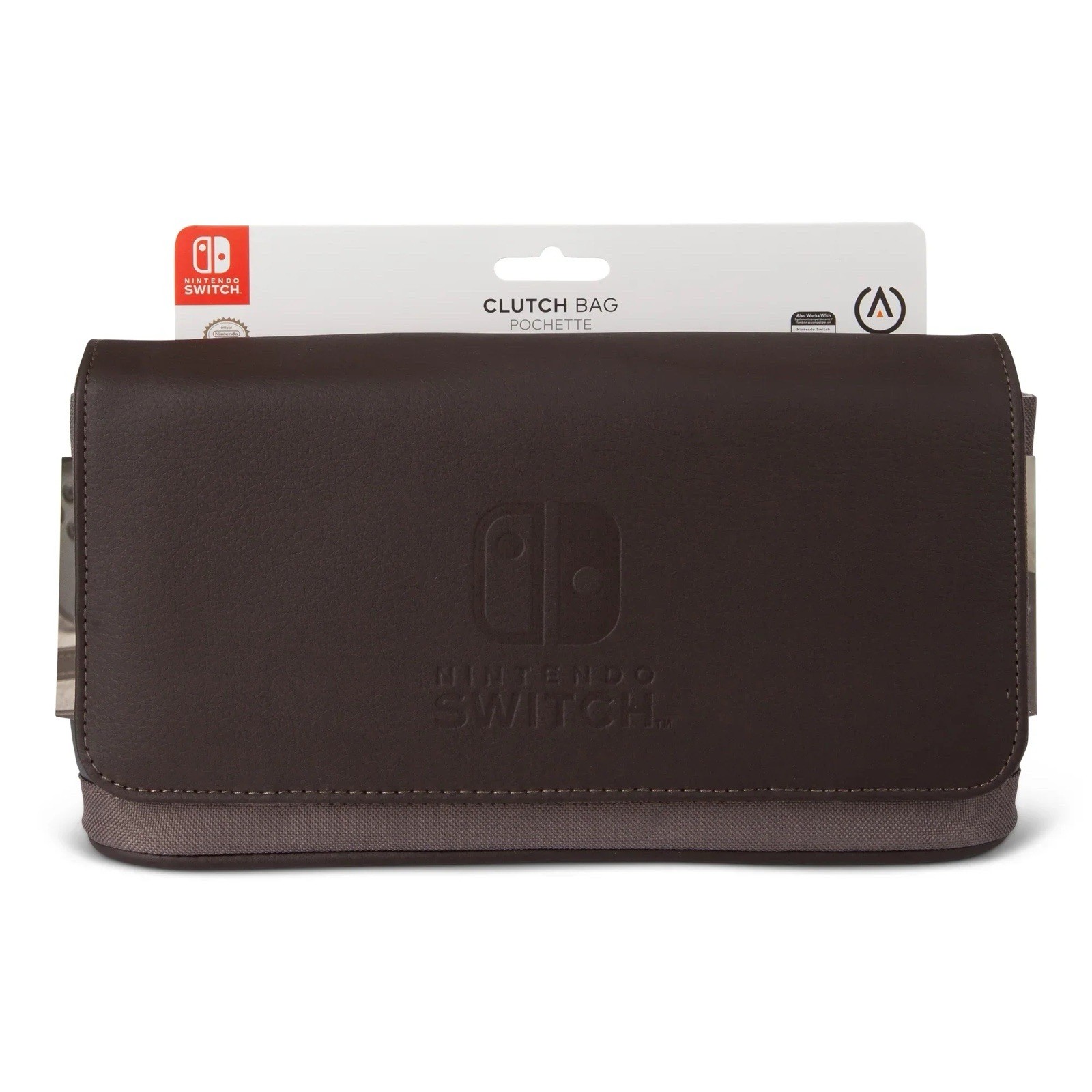 PowerA Clutch Bag Carrying Case, Padded Wrist Strap for Switch/Switch Lite Brown